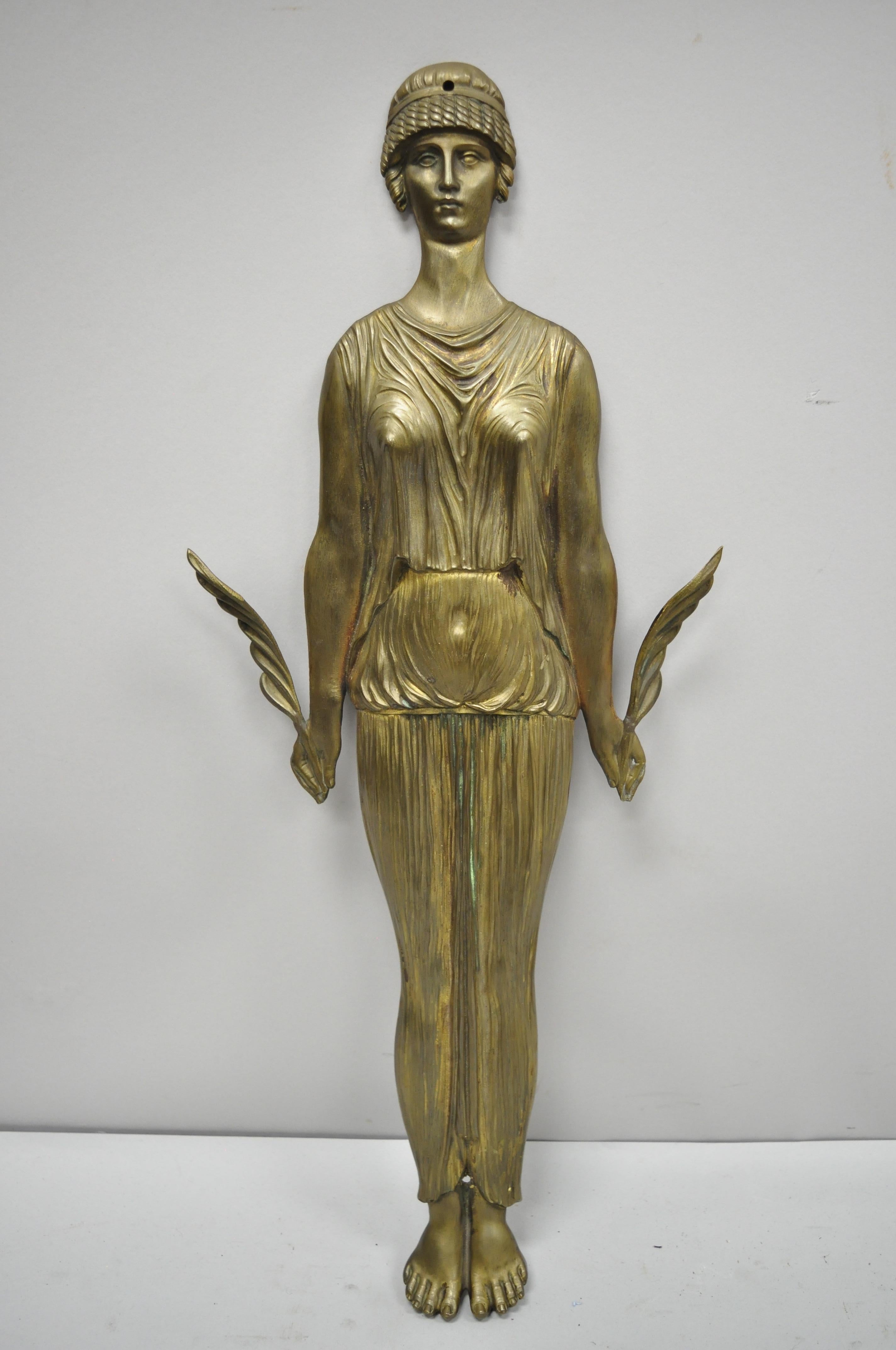 French Neoclassical Cast Bronze Figural Female Ormolu Furniture Mount 8