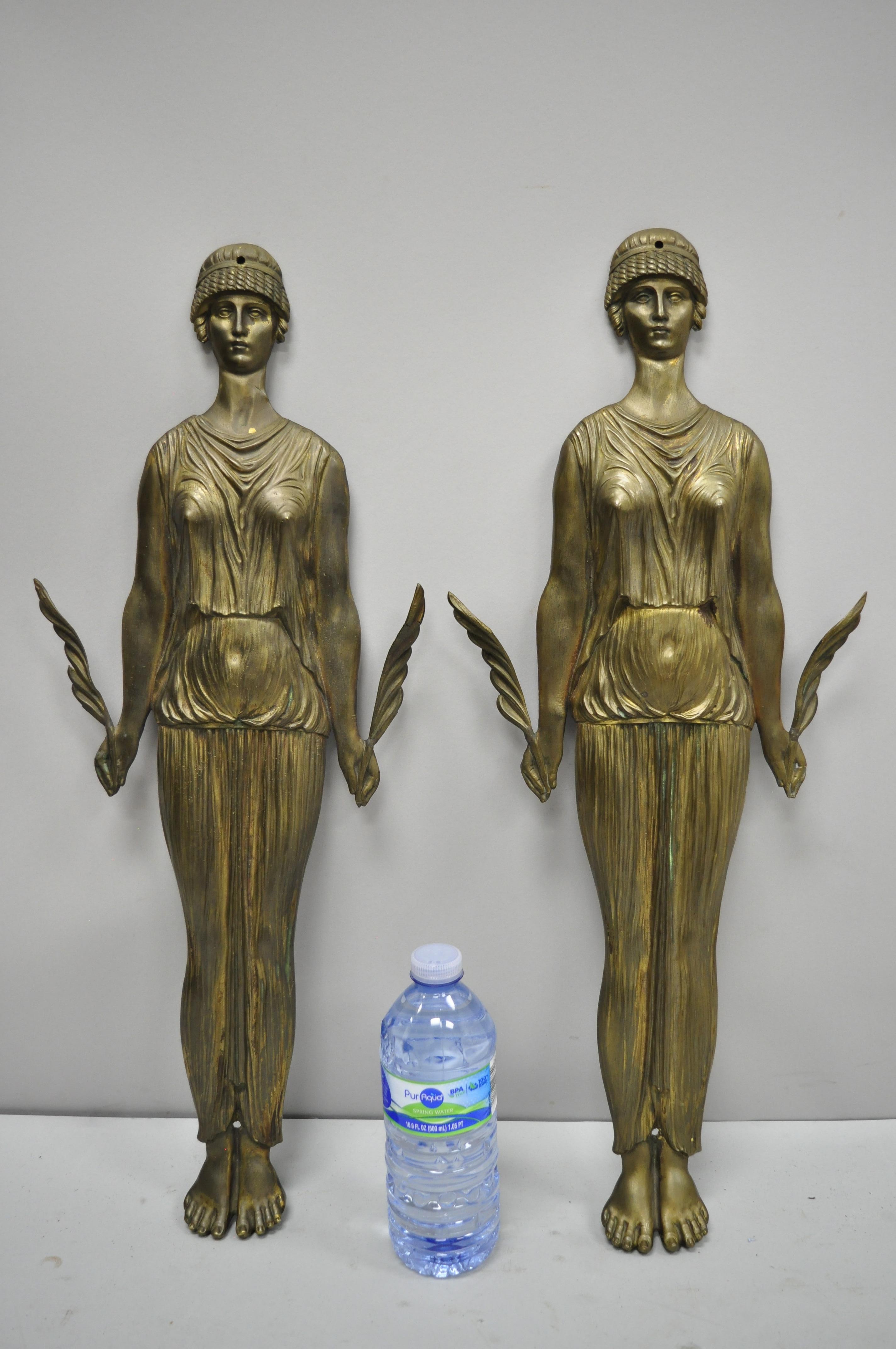 Pair of 19th century French neoclassical cast bronze 23