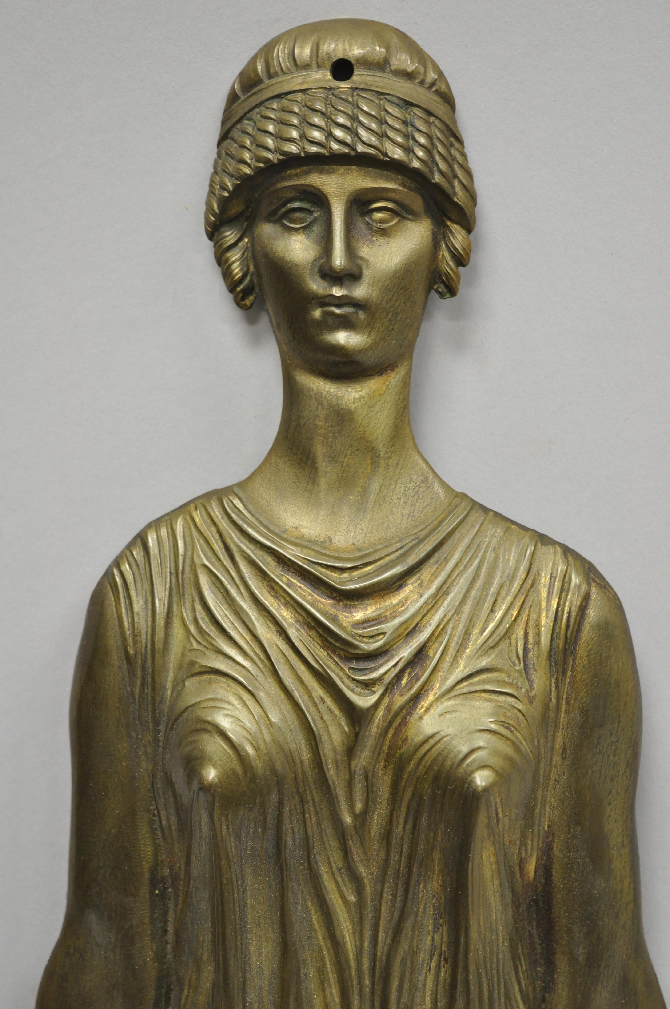 19th Century French Neoclassical Cast Bronze Figural Female Ormolu Furniture Mount