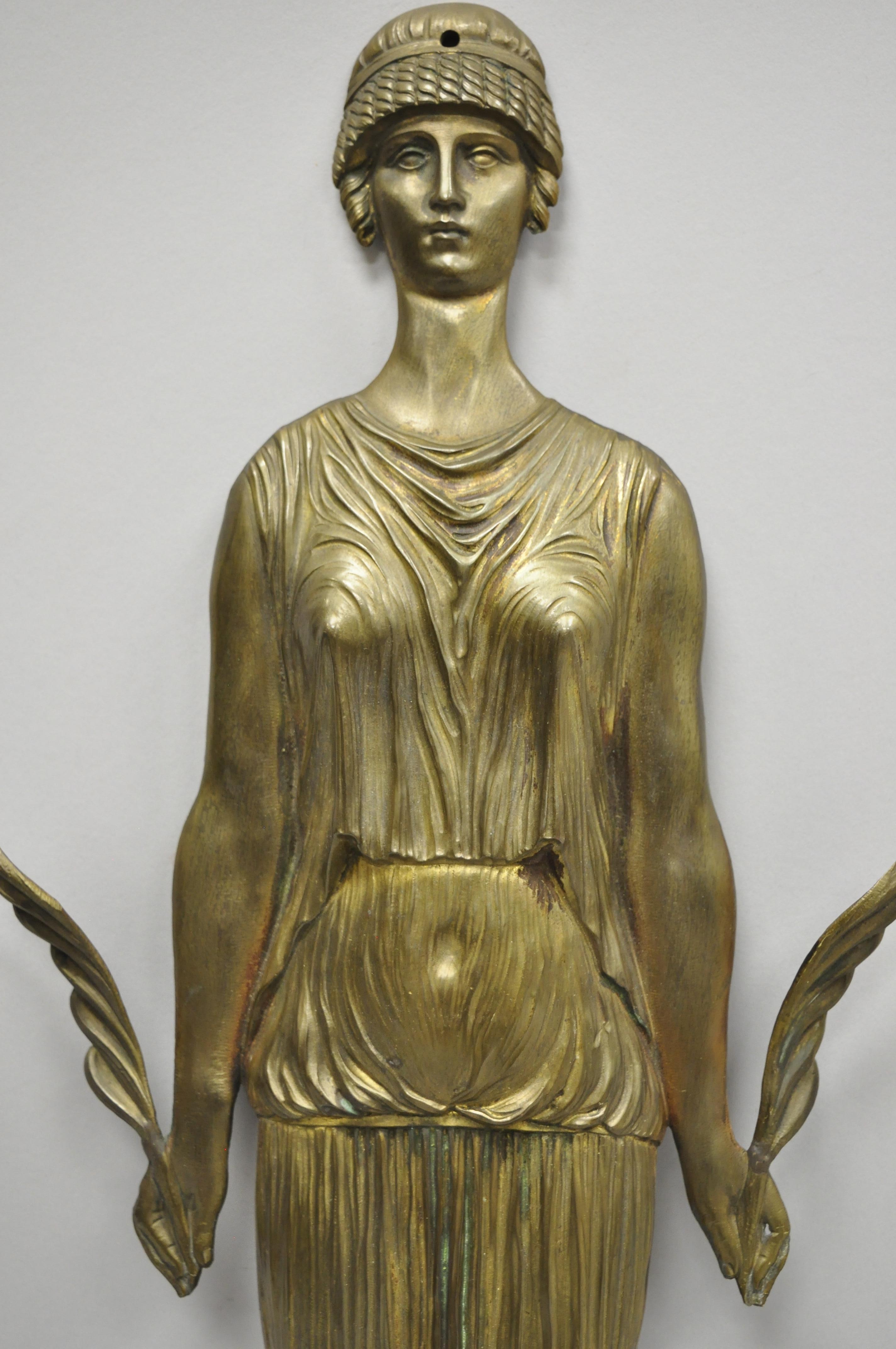 French Neoclassical Cast Bronze Figural Female Ormolu Furniture Mount 2
