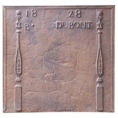 19th C. French Neoclassical Fireback / Backsplash with 'Pillars of Freedom'
