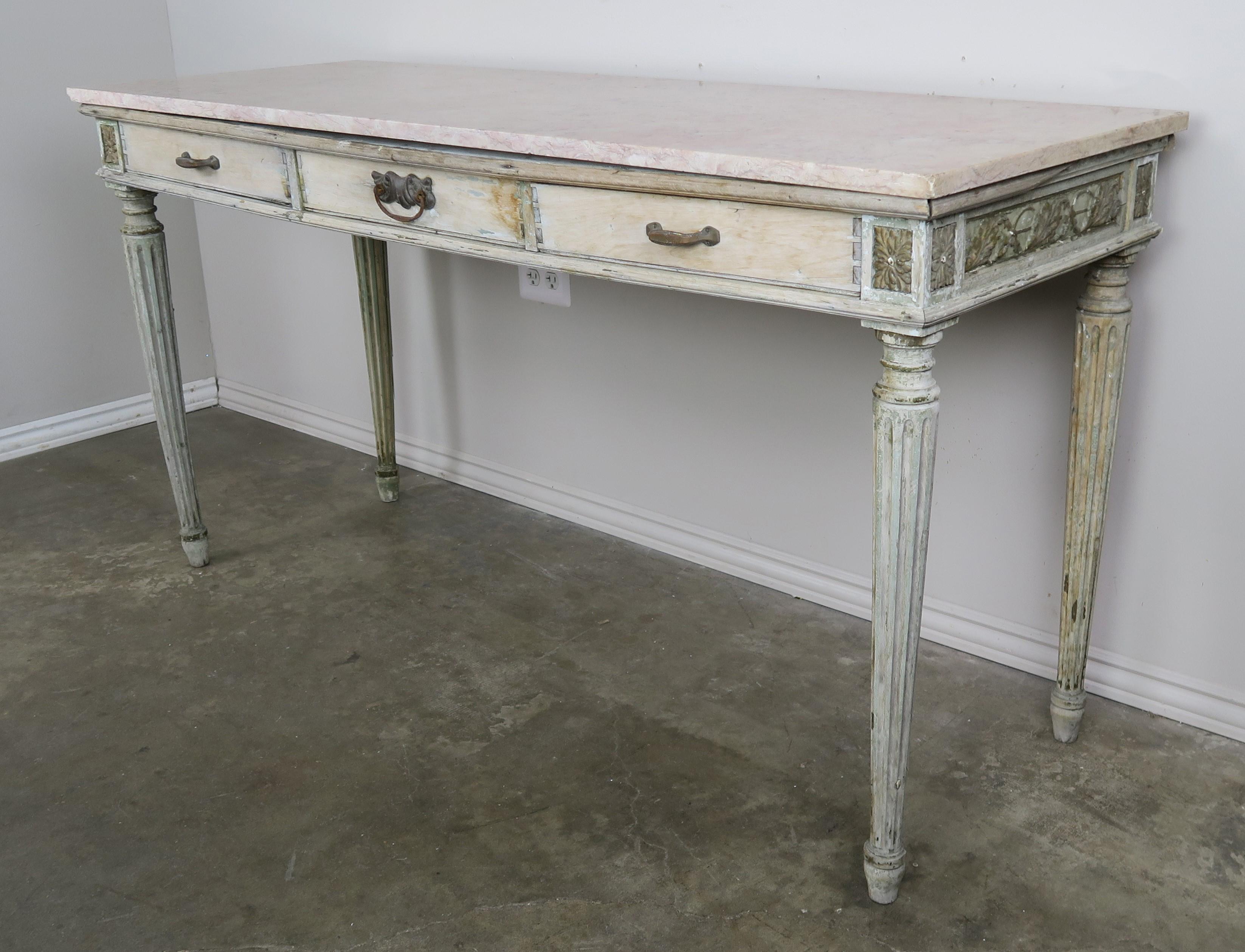 19th Century French Neoclassical Style Painted Desk/Writing Table 6