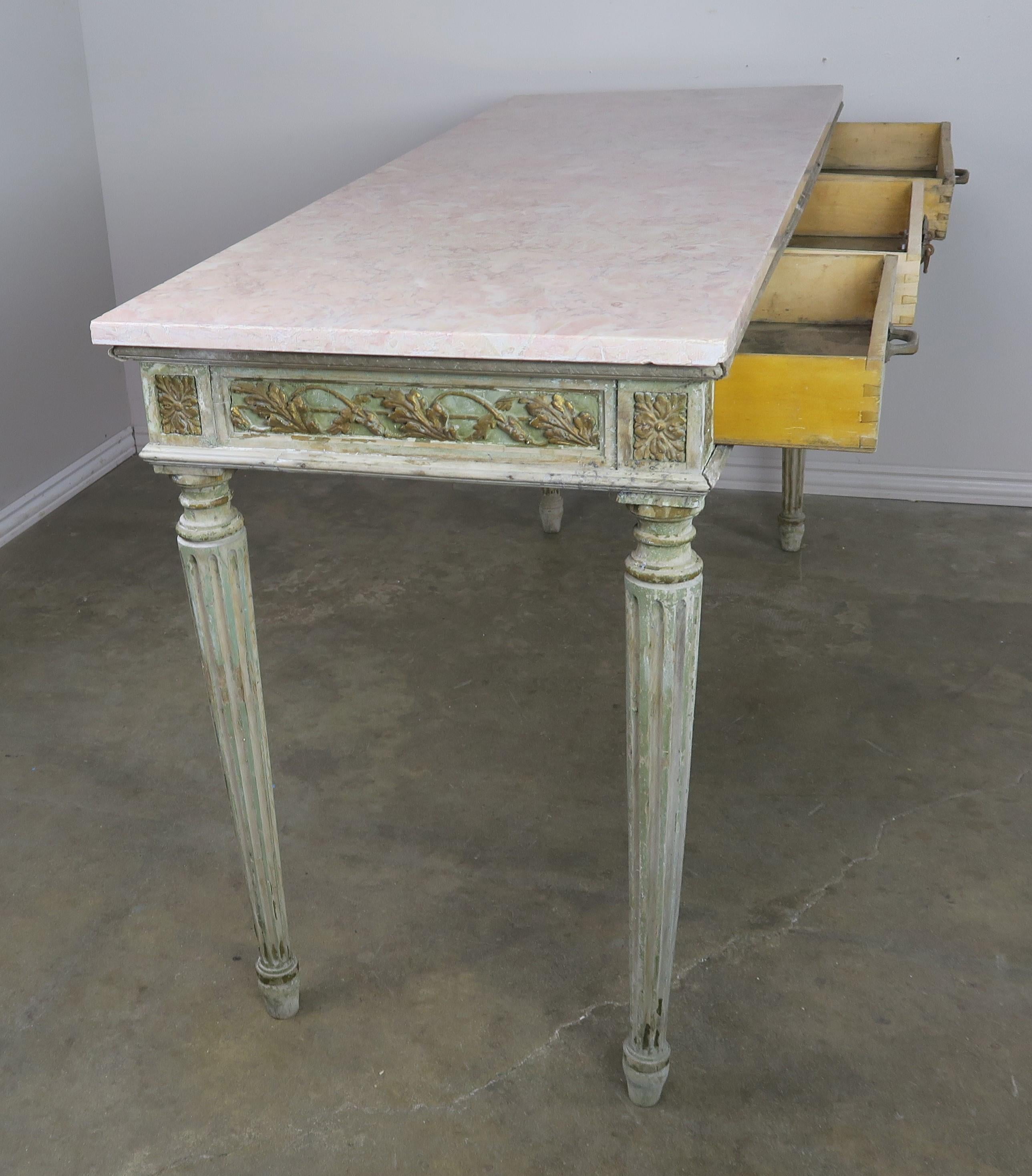 19th Century French Neoclassical Style Painted Desk/Writing Table 2