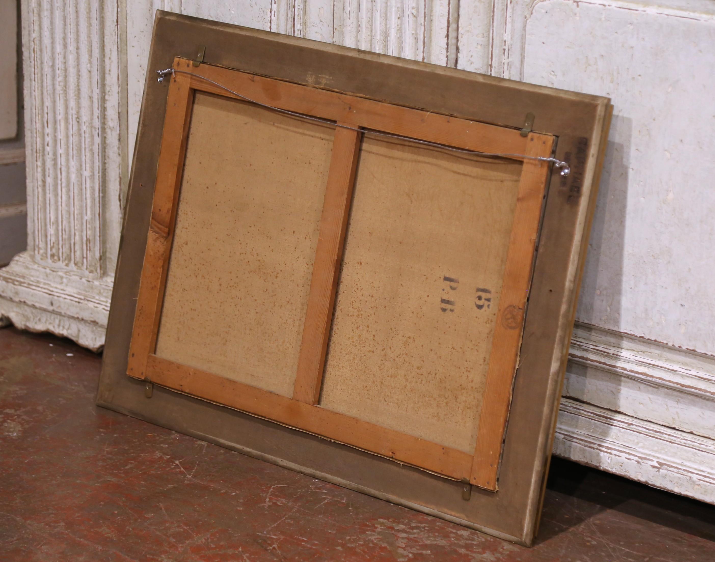 19th C. French Oil Painting with Herd in Carved Frame Signed Théodore Levigne For Sale 3