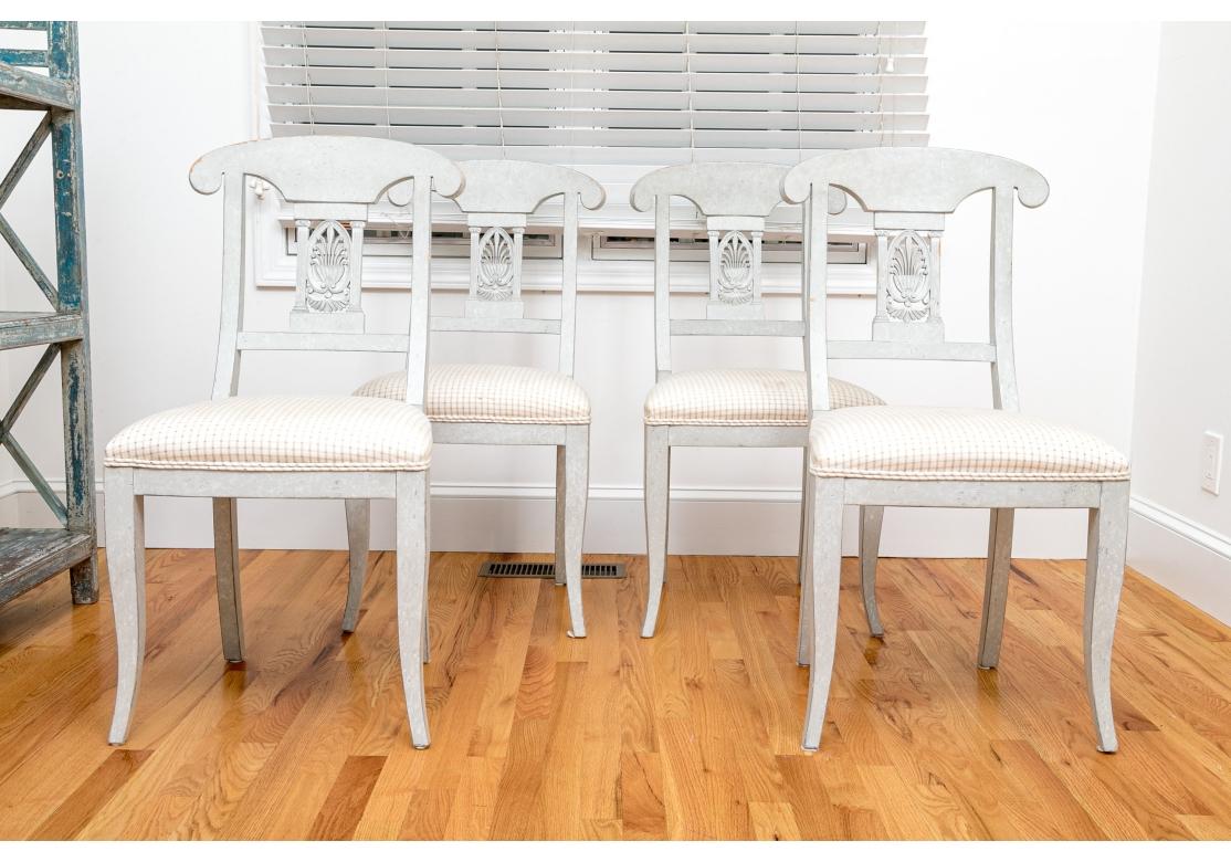 19th C.  French Oval Vintner's Table With 4 Gustavian Style Chairs For Sale 3