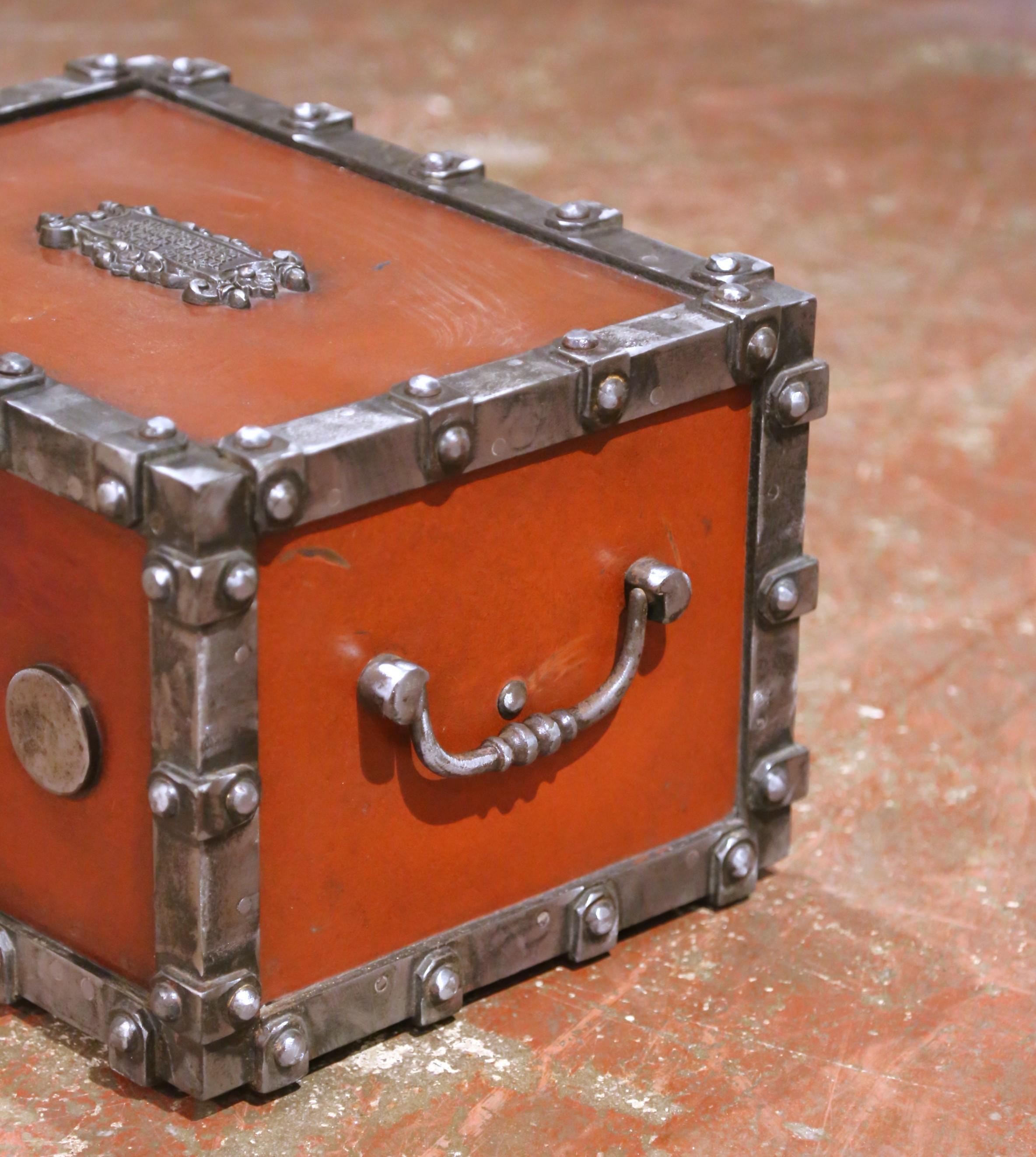 19th C. French Painted Bauche Fireproof Strongbox with Two Letters Combination For Sale 1