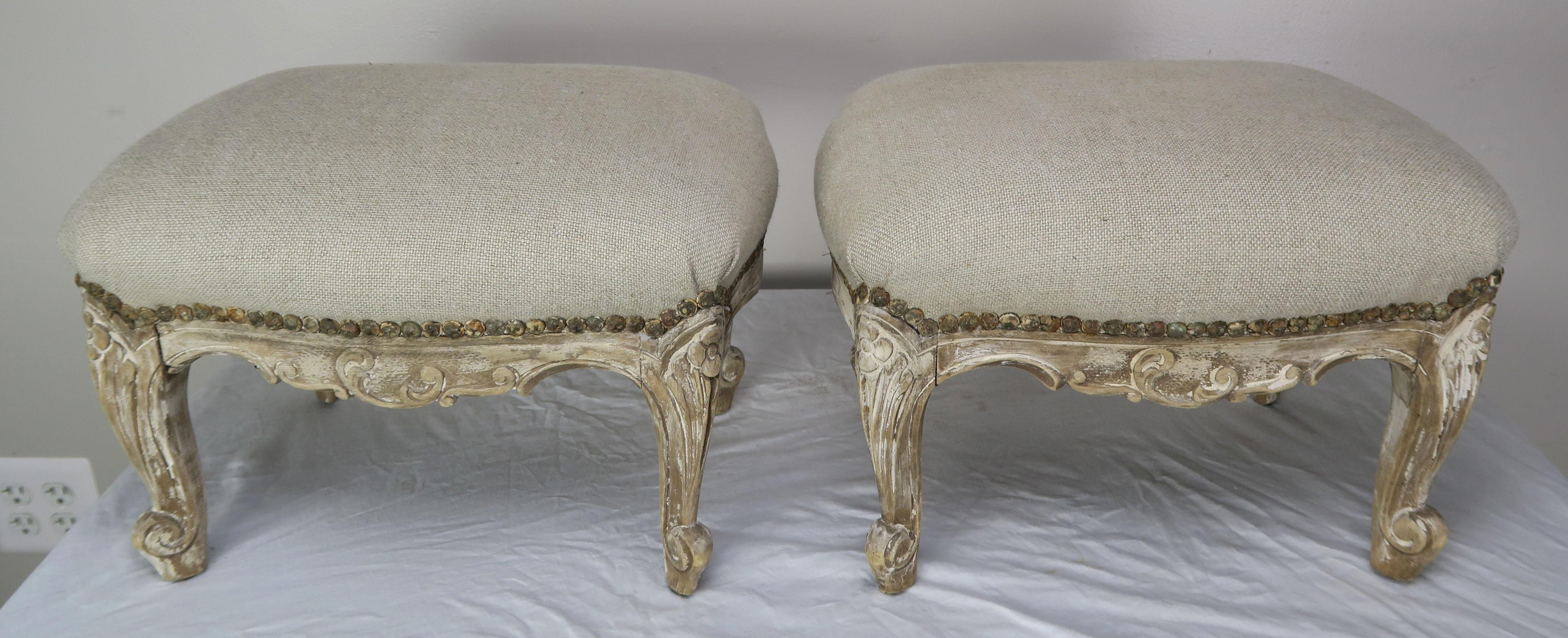 19th Century French Painted Benches/Footstools, Pair 5