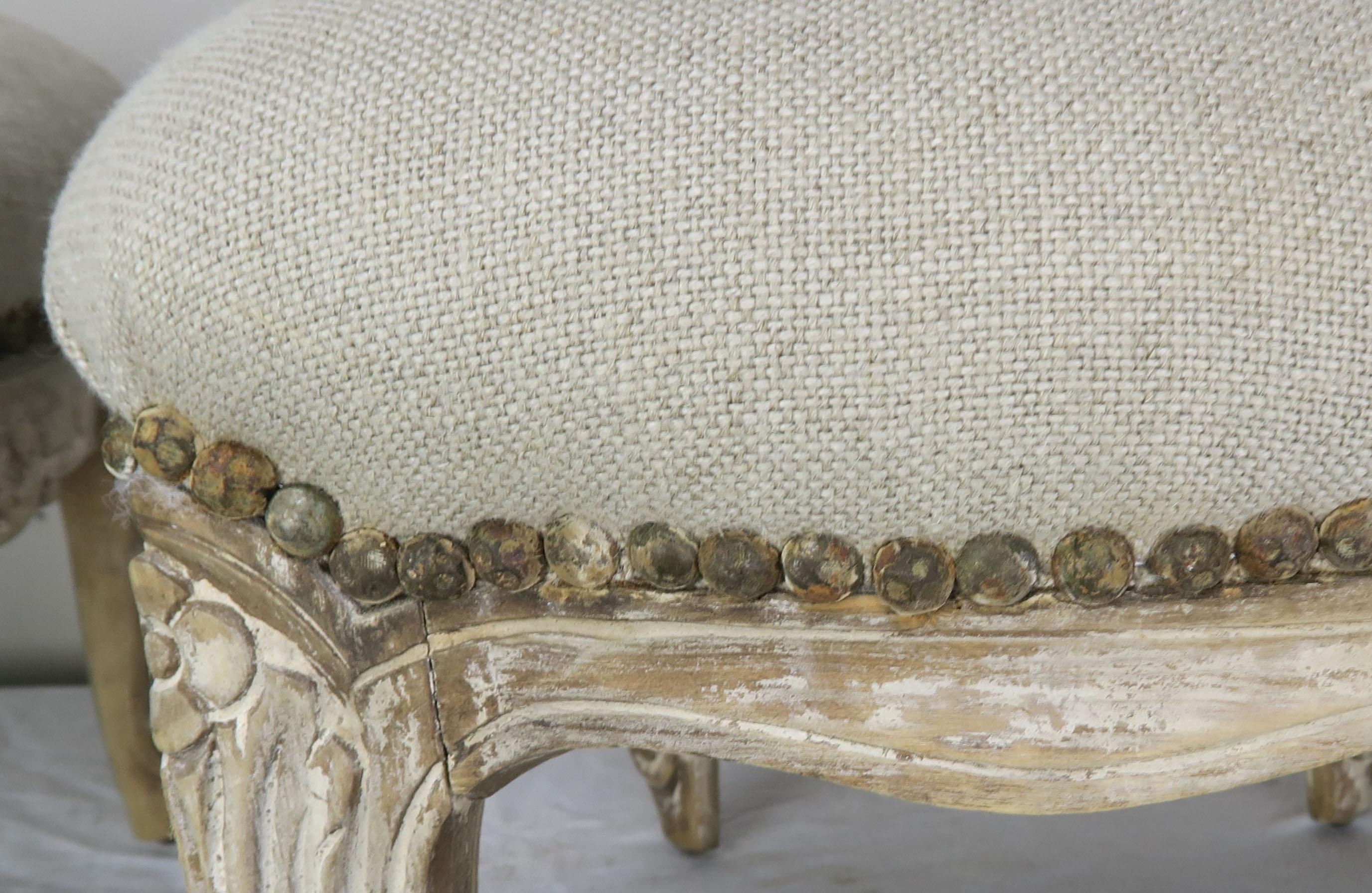 19th Century French Painted Benches/Footstools, Pair 2