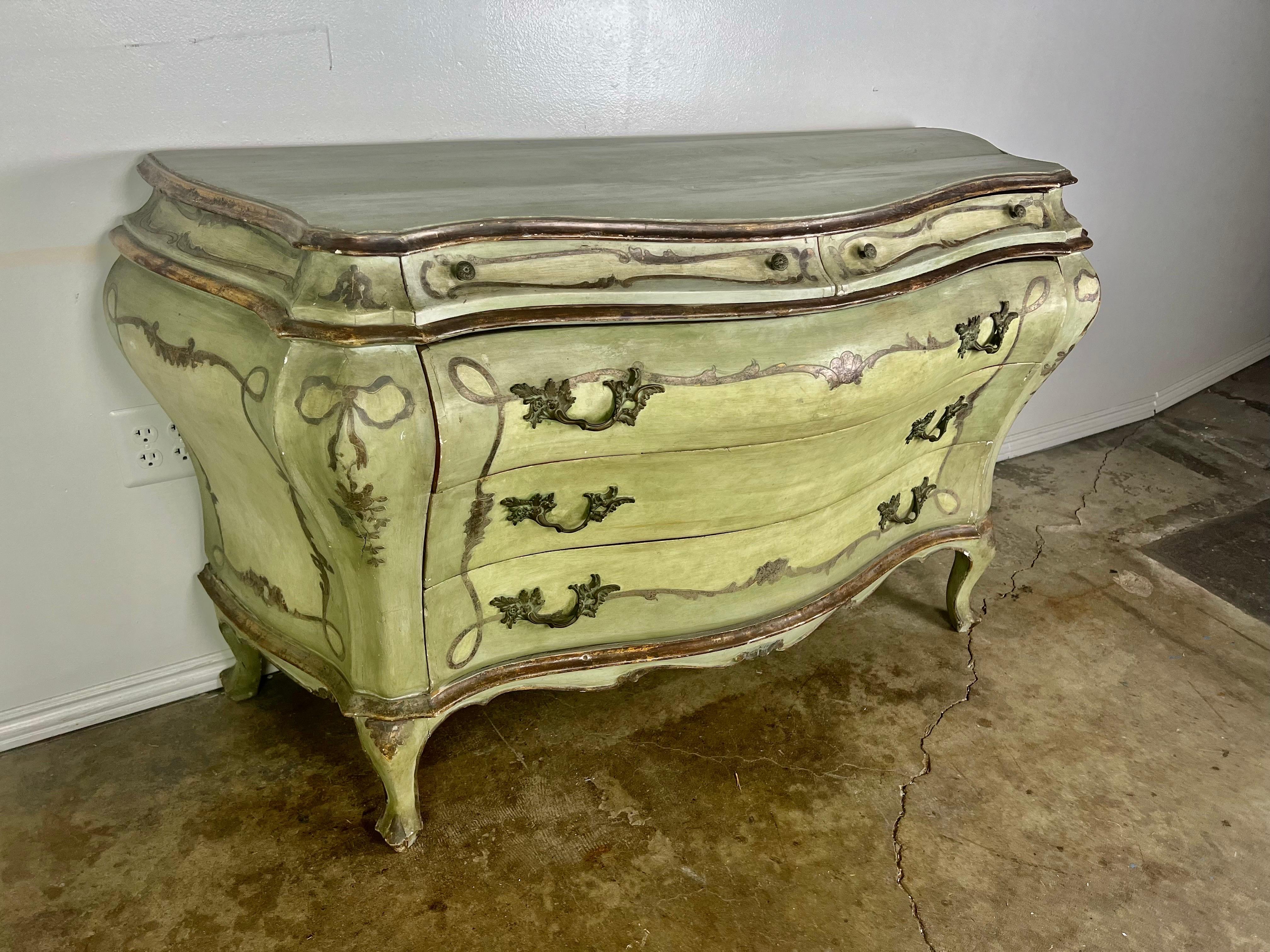 19th C. French Painted Bombay Chest 3