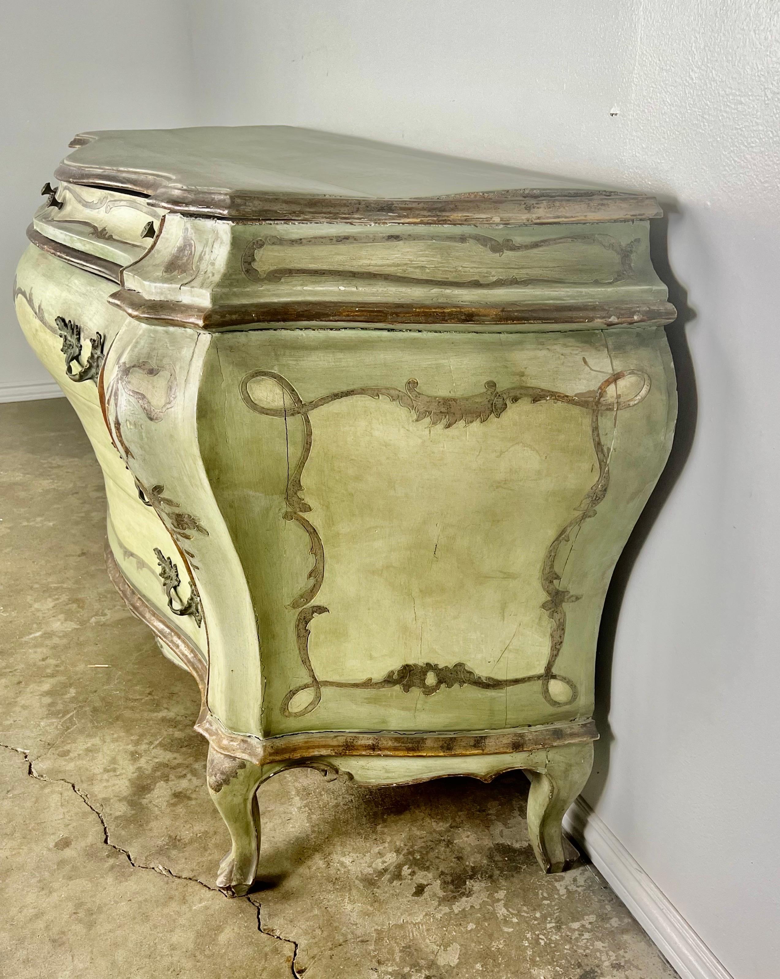 Wood 19th C. French Painted Bombay Chest