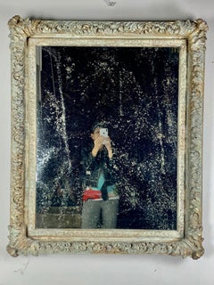 19th Century French Painted Frame with Antique Mirror Inset