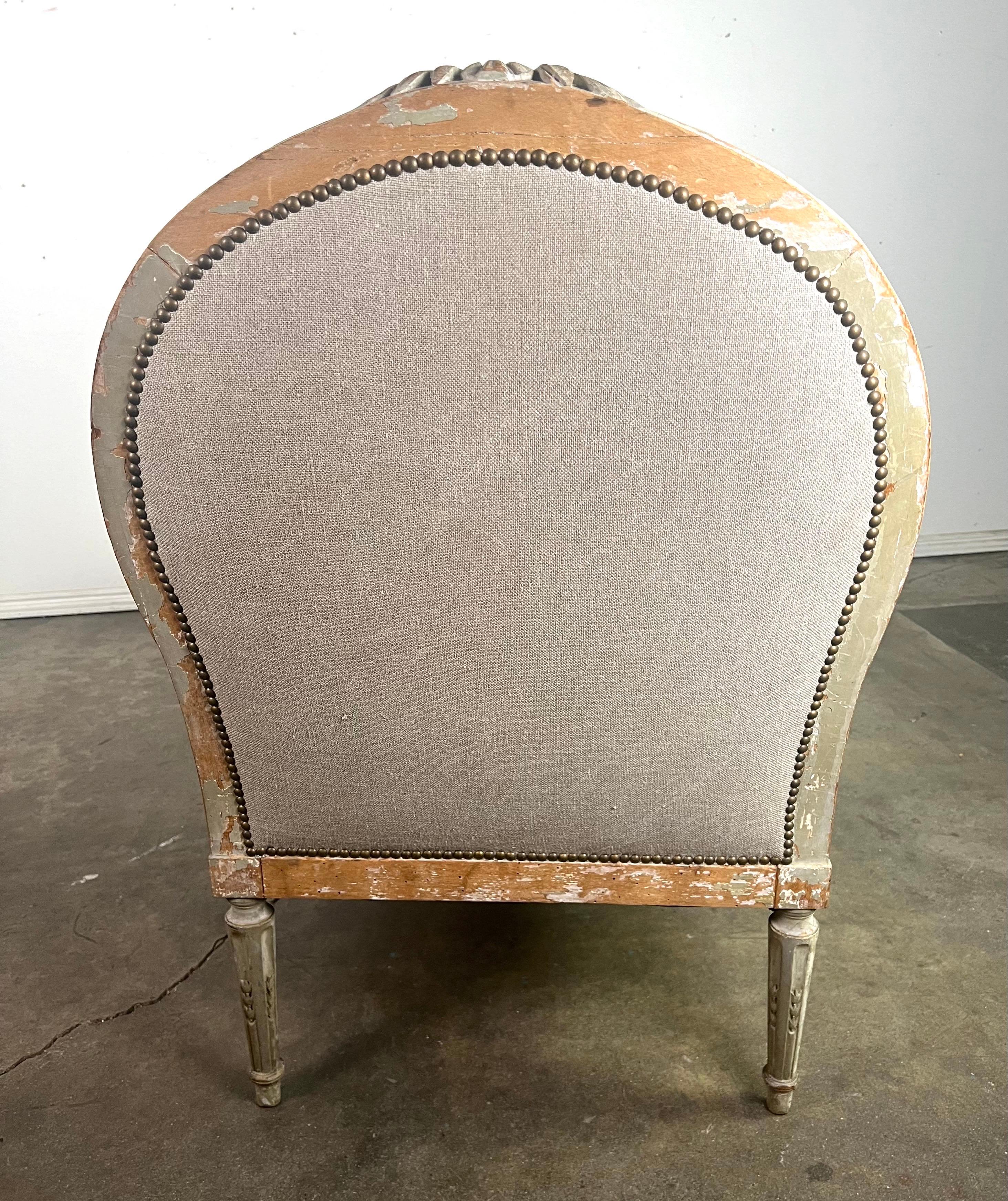 19th C. French Painted Louis XVI Style Chaise 5