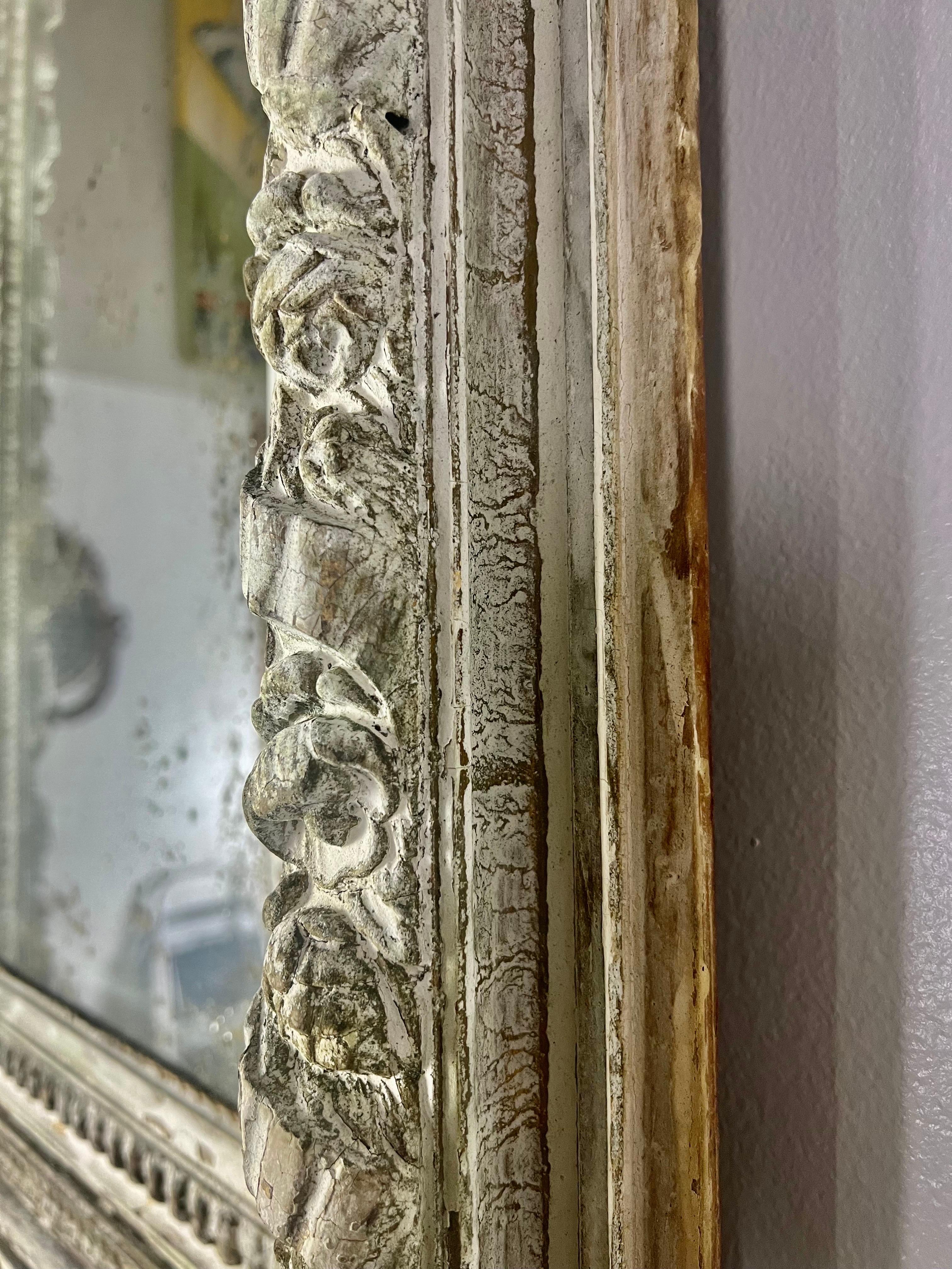 19th Century. French Painted Mirror For Sale 1