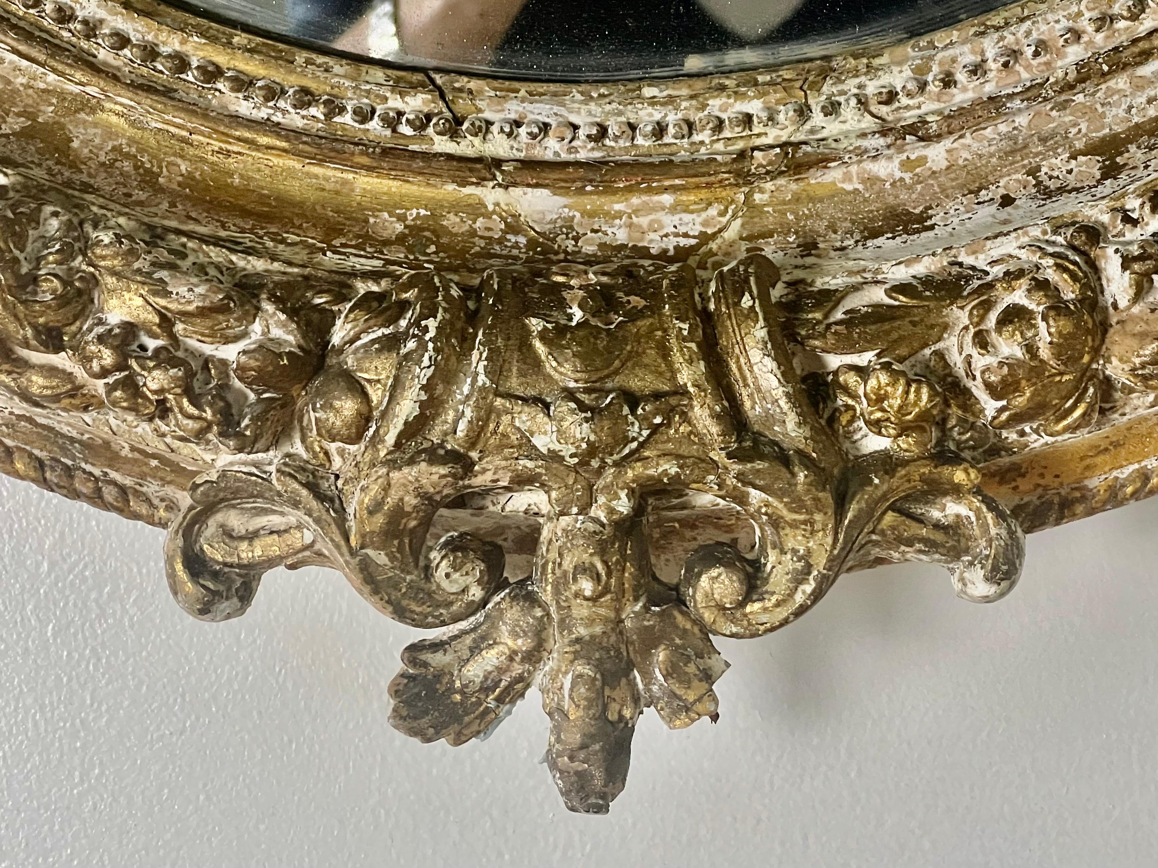 19th Century French Painted Mirror with Cherubs 5