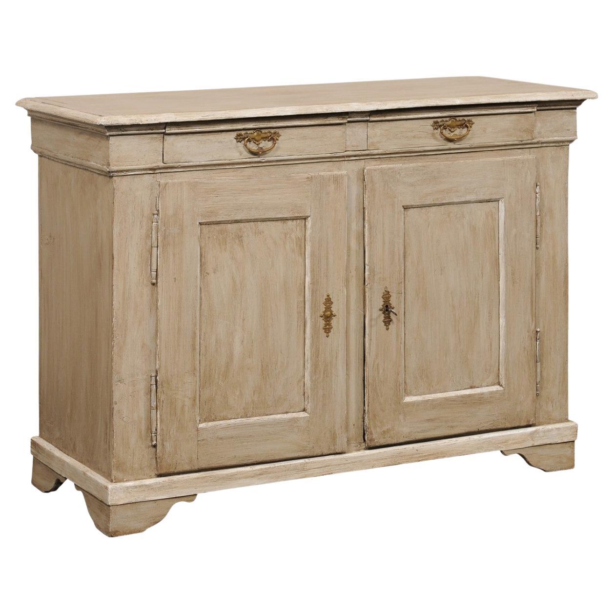 Mobile Buffet in legno dipinto francese del XIX secolo con ferramenta in ottone