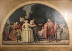 19th Century French Painting Oil/Canvas Attributed to Pierre Puvis de Chavannes