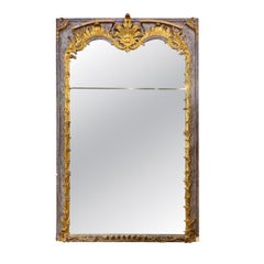 19e s. Miroir Trumeau en bois doré