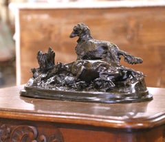 19th C. French Patinated Bronze Hunt Scene Sculpture, Jules Moigniez Style