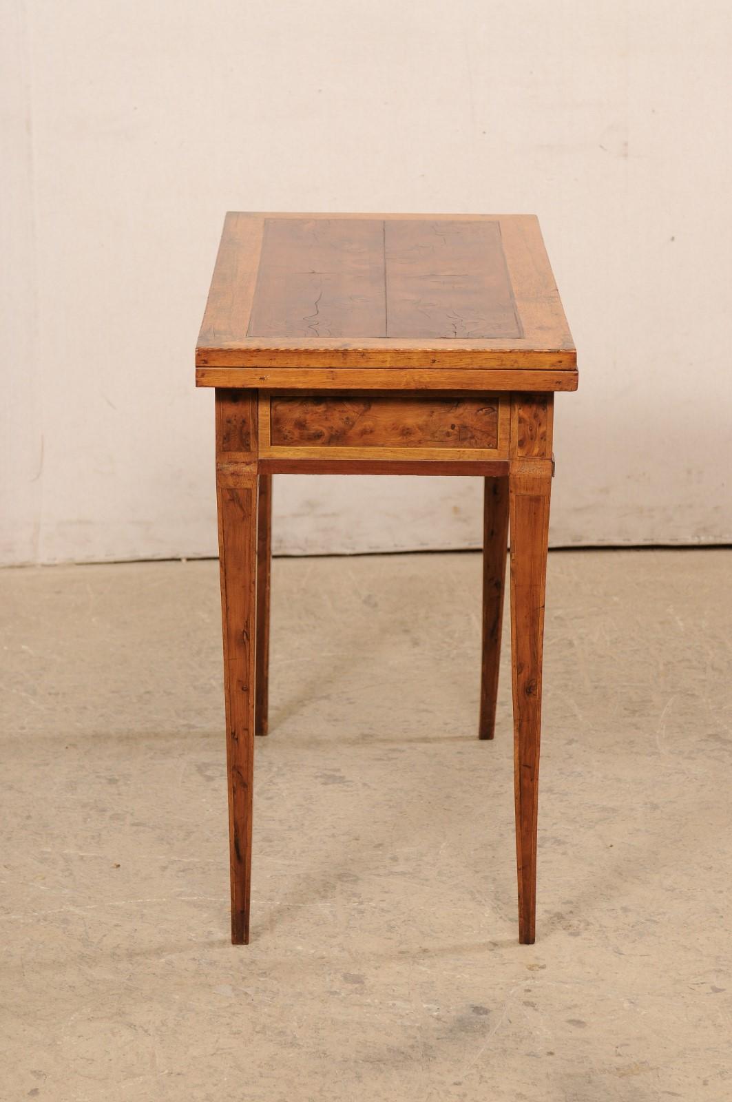 Wood 19th C. French Petite-Size Flip Top Table 'Transitional to a Card/Games Table' For Sale