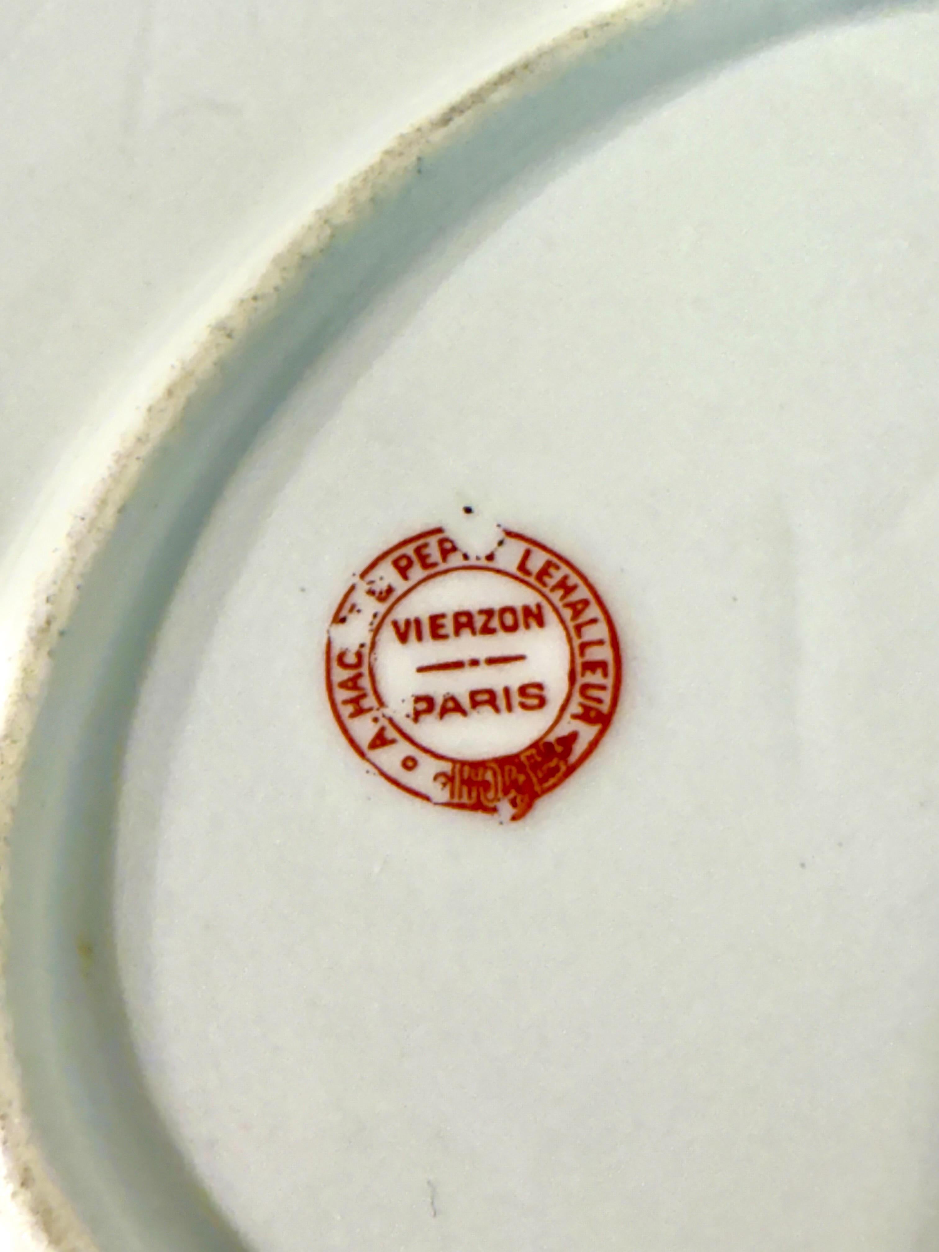 19th c. French Porcelain Soup Tureen with Tray, Paris Vierzon For Sale 3
