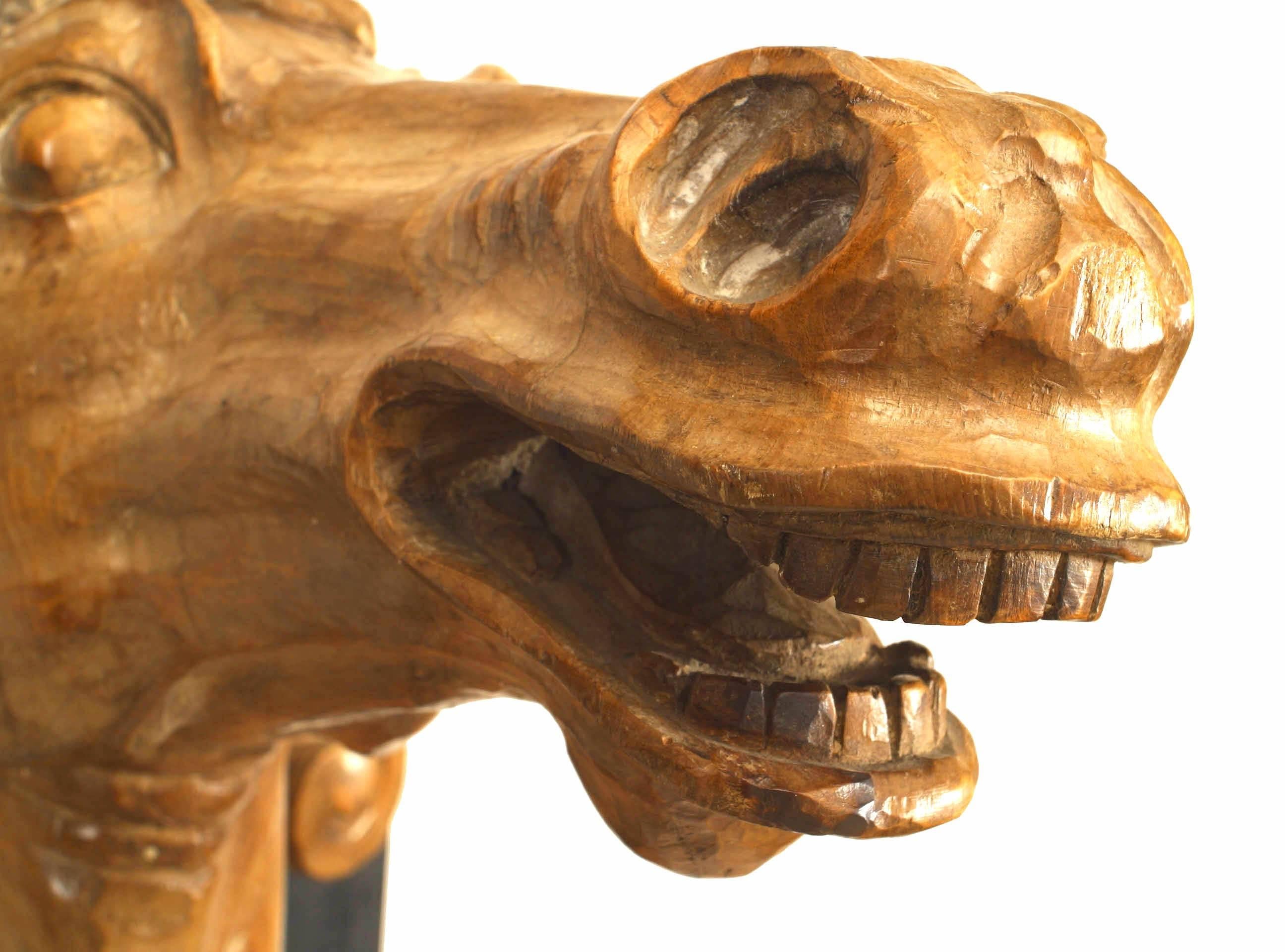 19th Century 4 French Provincial Carved Life-Size Horse Heads For Sale