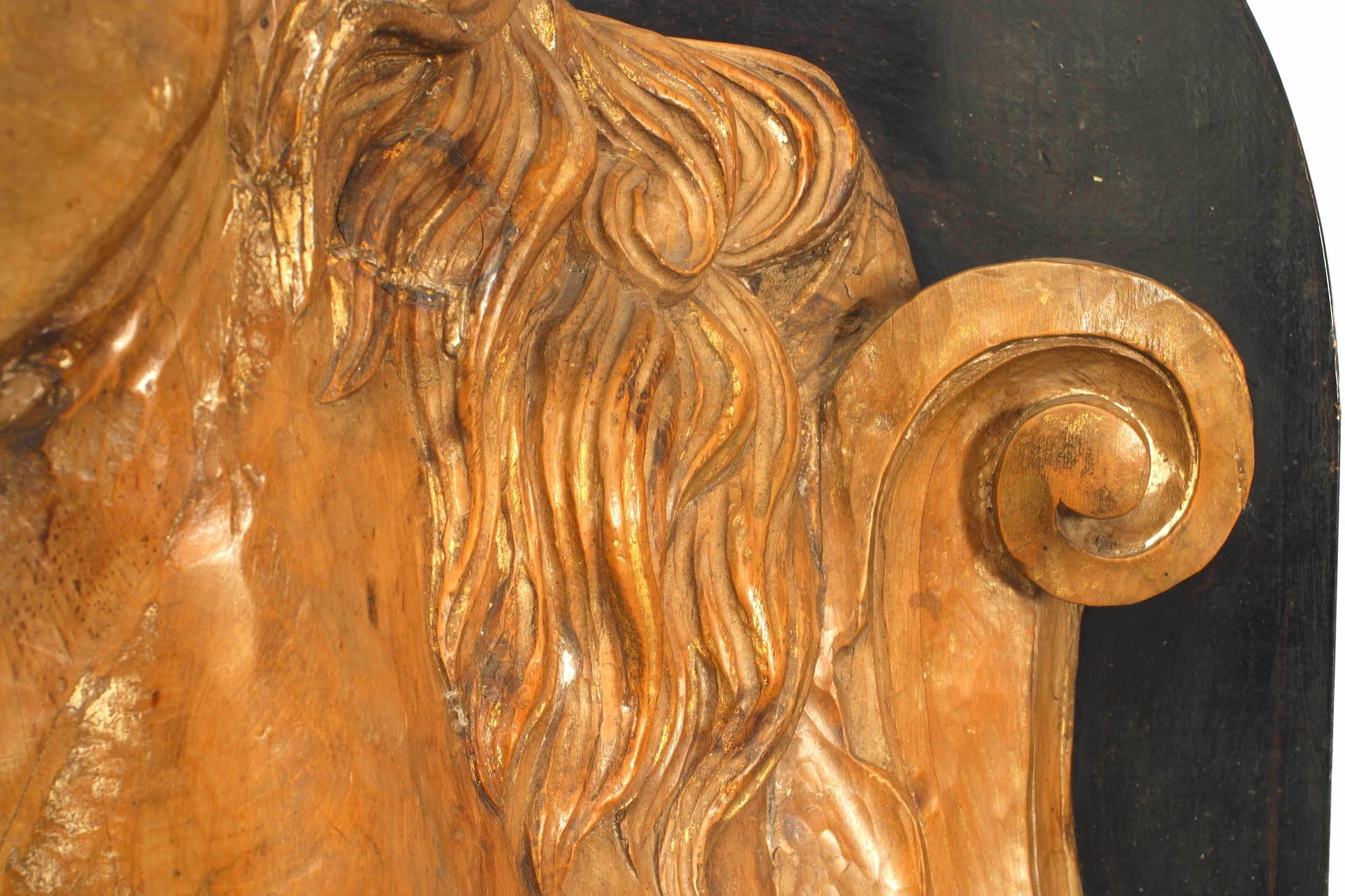 Pine 4 French Provincial Carved Life-Size Horse Heads For Sale