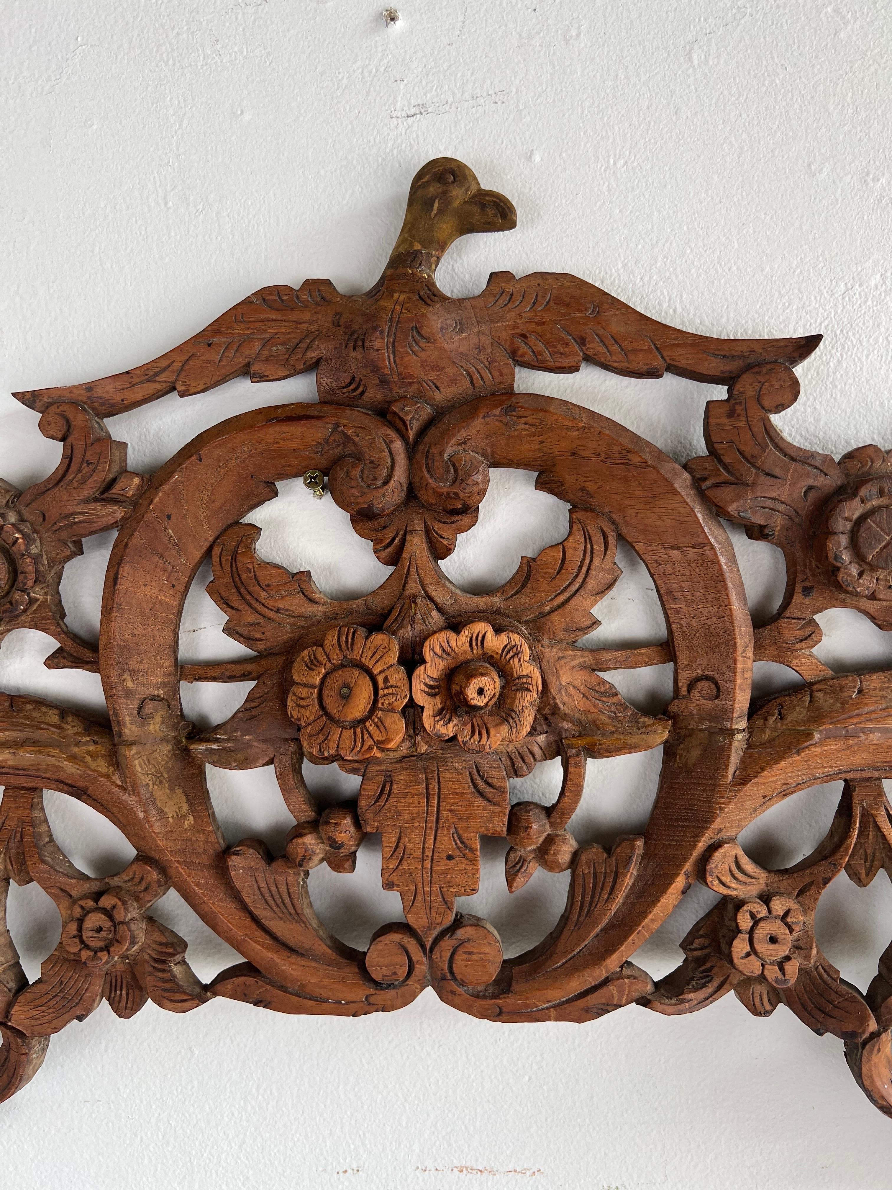 Hand-Carved 19th C. French Provincial Carving w/ Bird For Sale