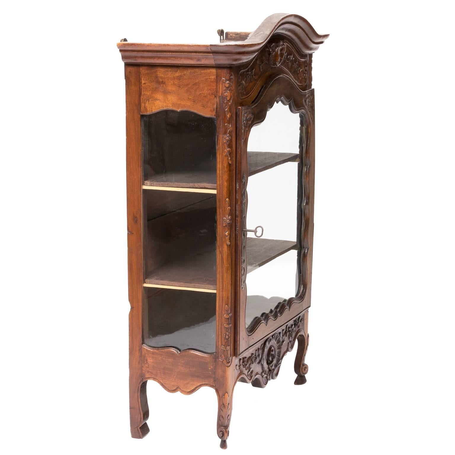 Walnut 19th Century French Provincial Hanging Cabinet