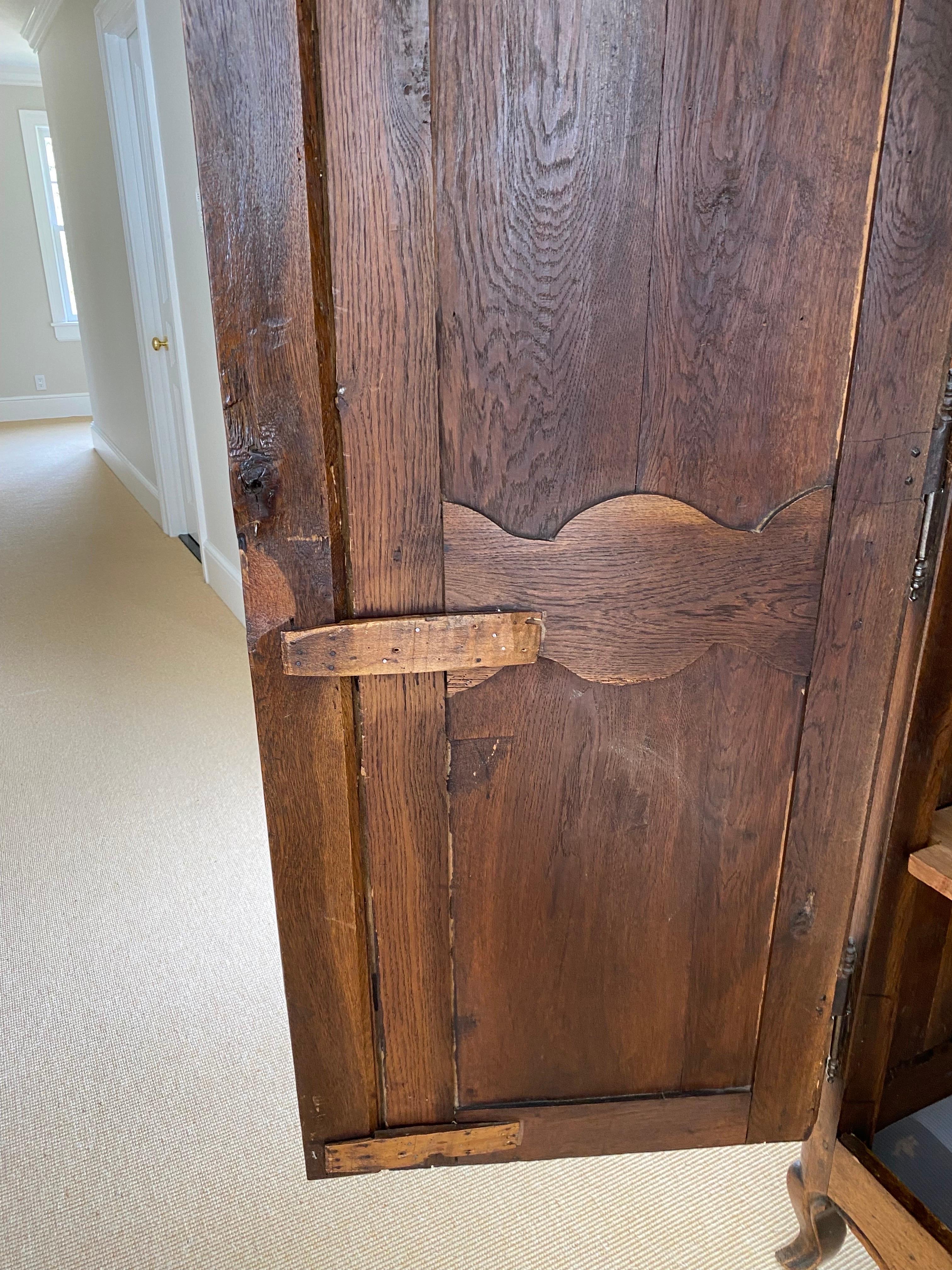 19th C. French Provincial Oak Armoire For Sale 13