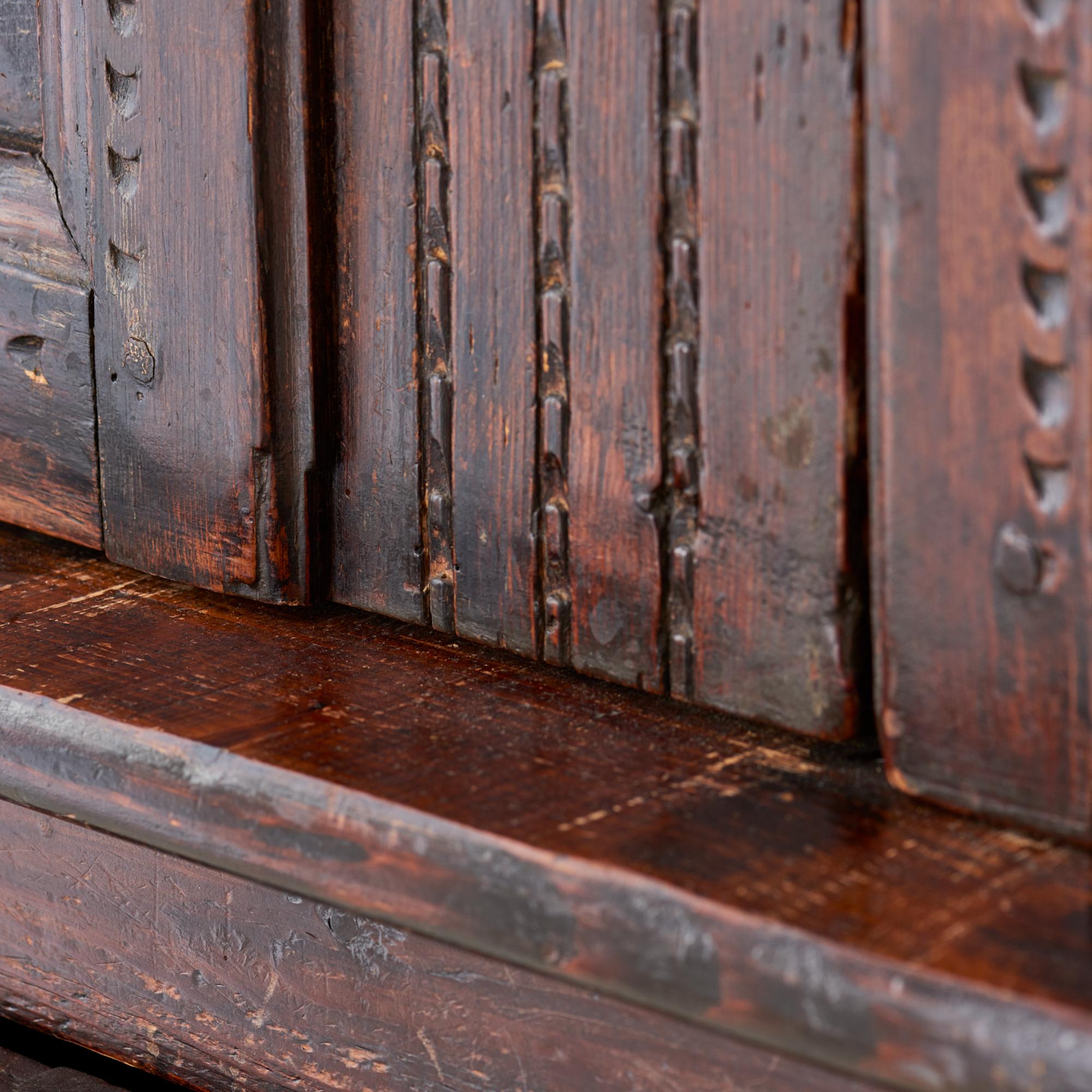 19th Century French Provincial Oak Deux Corps Cabinet 5