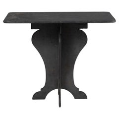 siglo XIX Mesa rectangular francesa de pizarra con base en forma de tulipán
