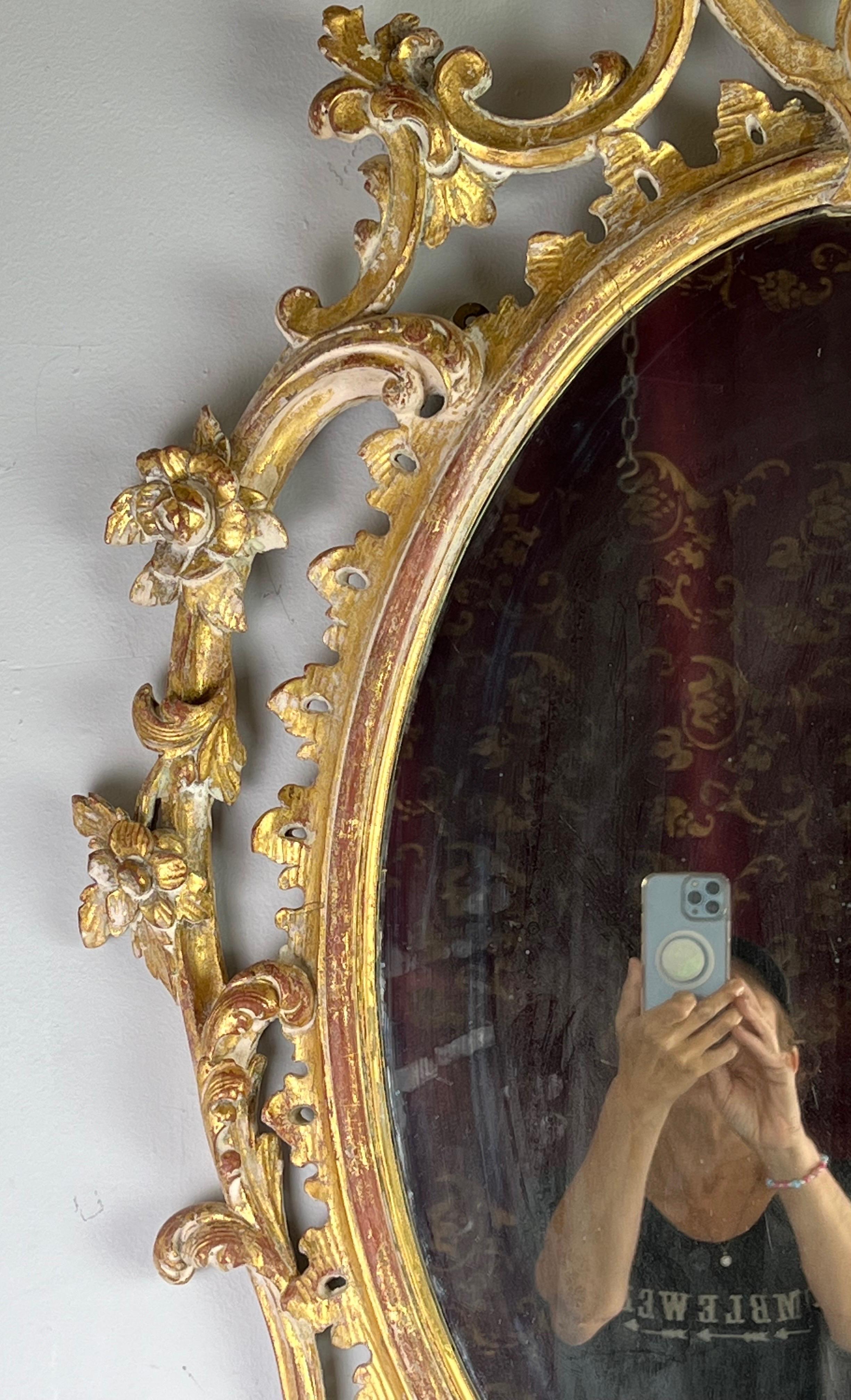 19th Century 19th C. French Rococo Gilt Wood Mirror