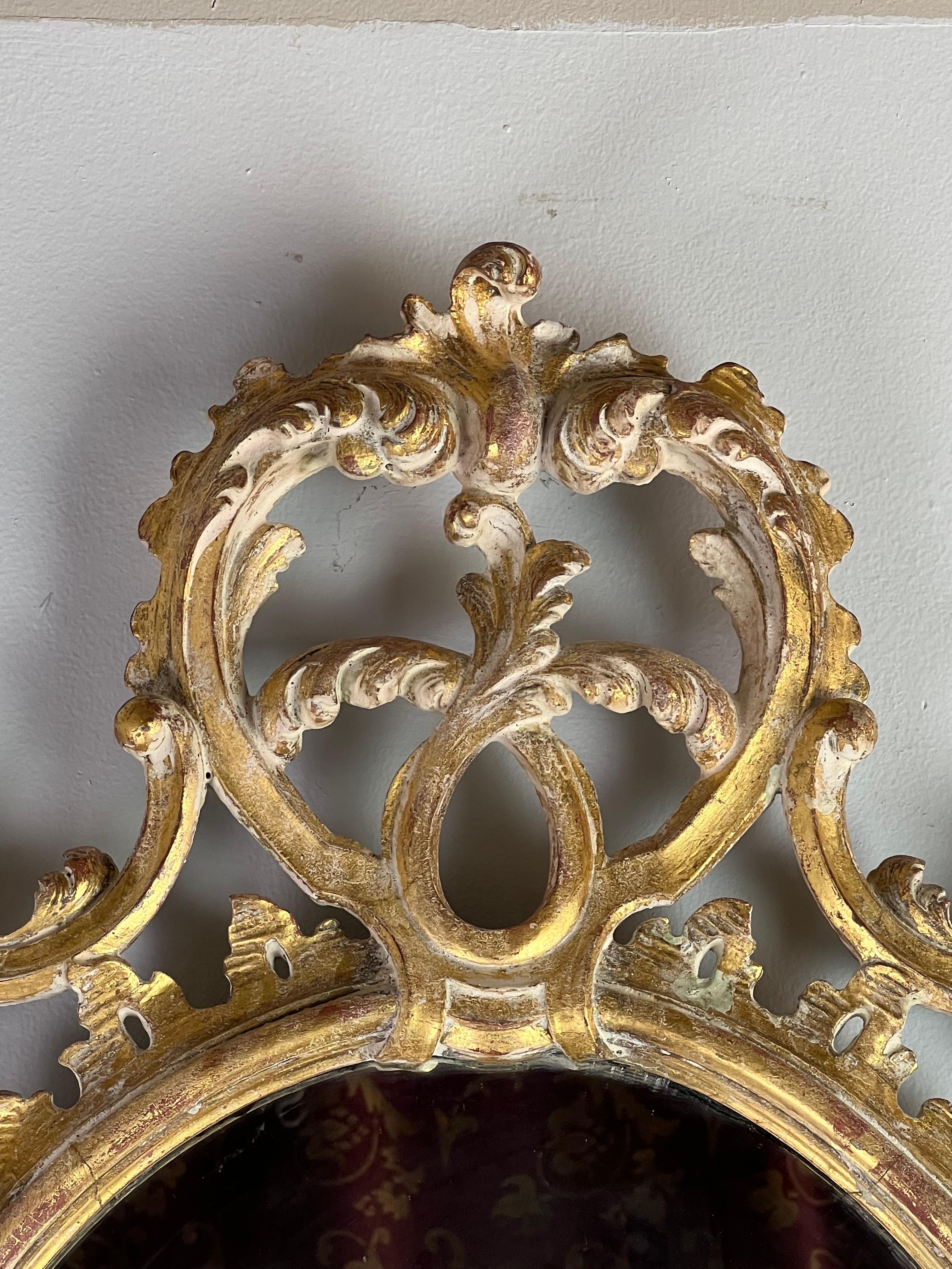 19th C. French Rococo Gilt Wood Mirror 2
