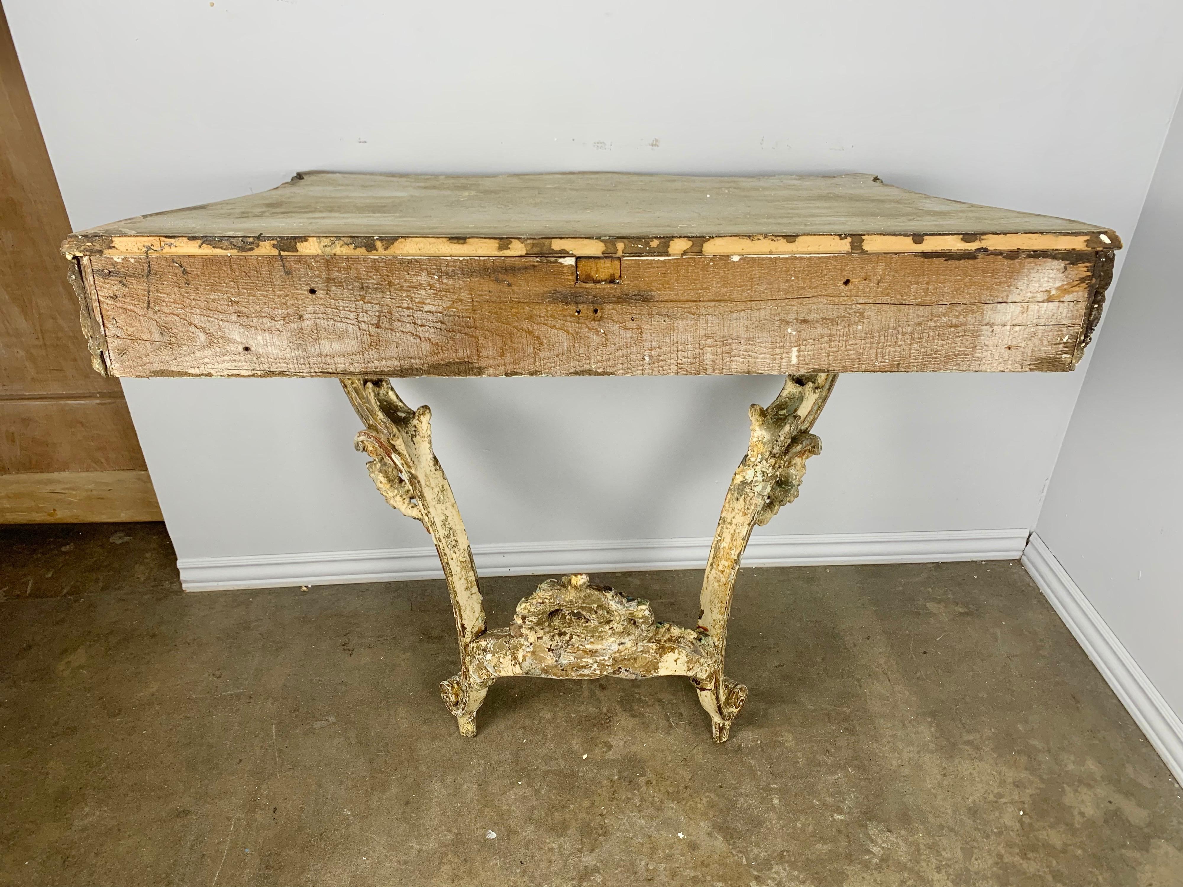 19th C. French Rococo Style Giltwood Console 14