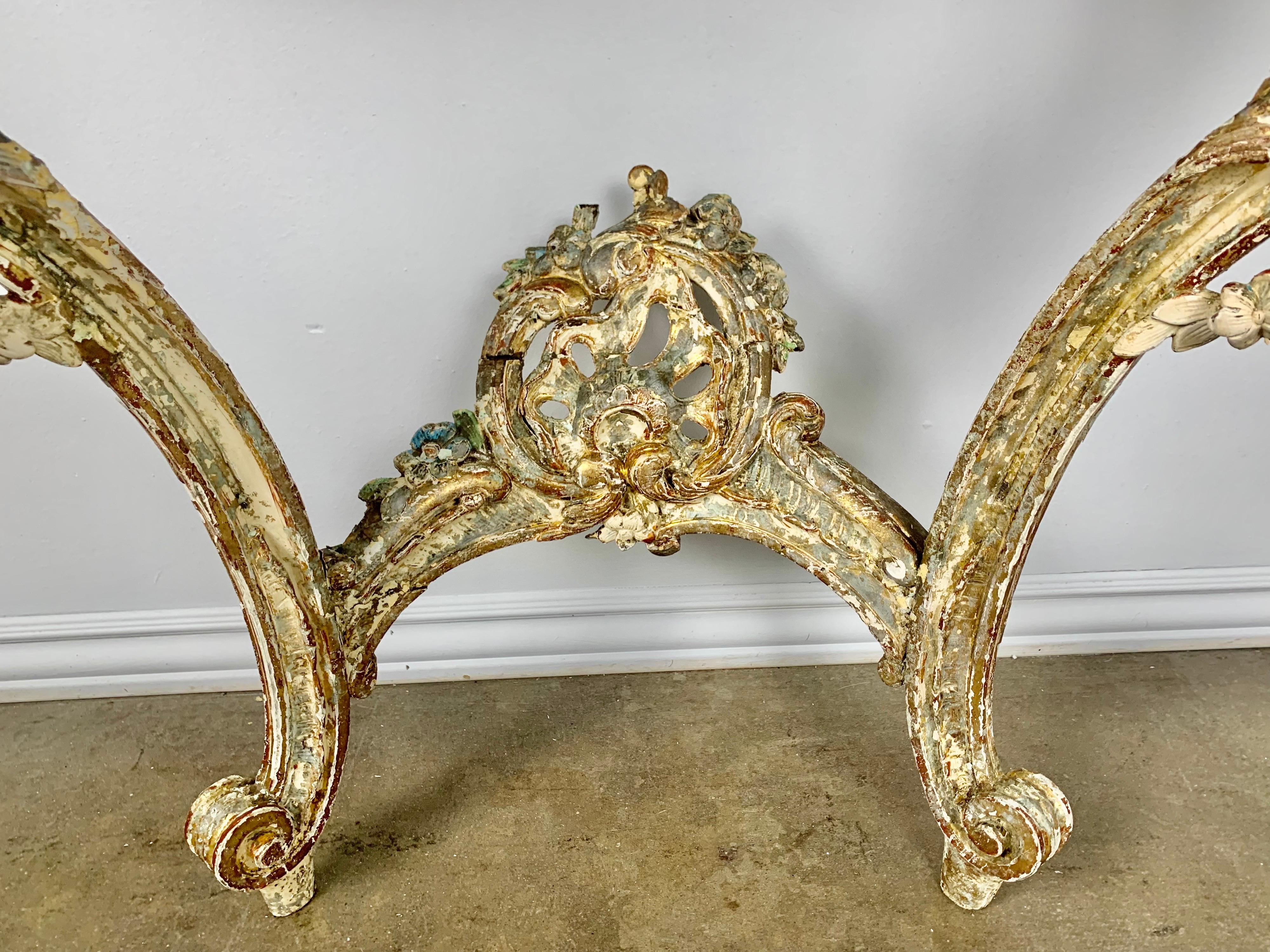 19th C. French Rococo Style Giltwood Console 4