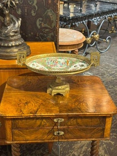 19th c. French Rose Medallion and Gilt Bronze Centerpiece