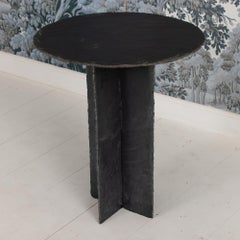 19th c. French Round Slate Side Table