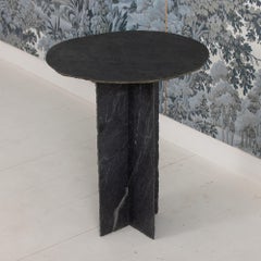 19th c. French Round Slate Side Table
