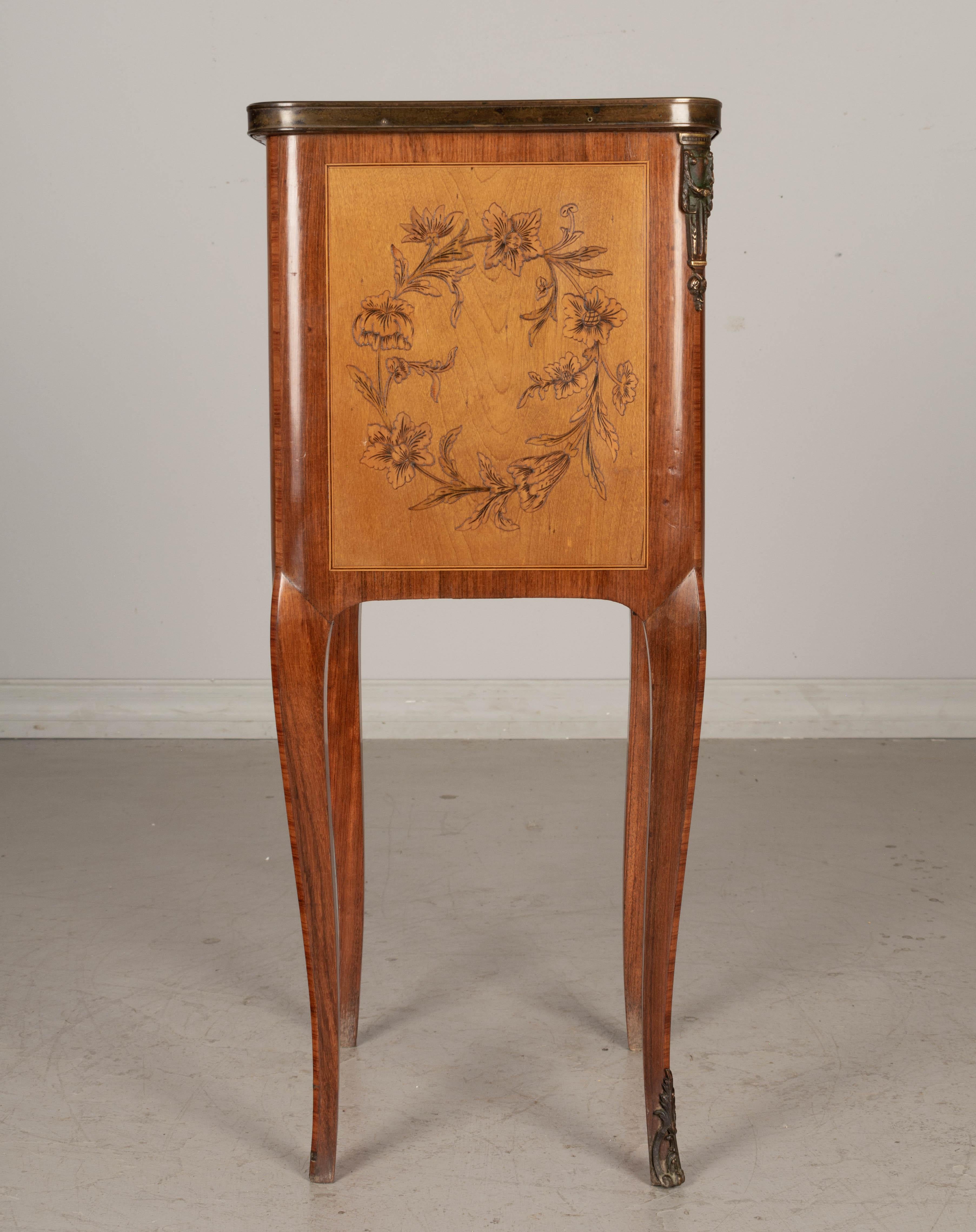 19th Century 19th C. French Side Table with Faux Book Tambour Door For Sale