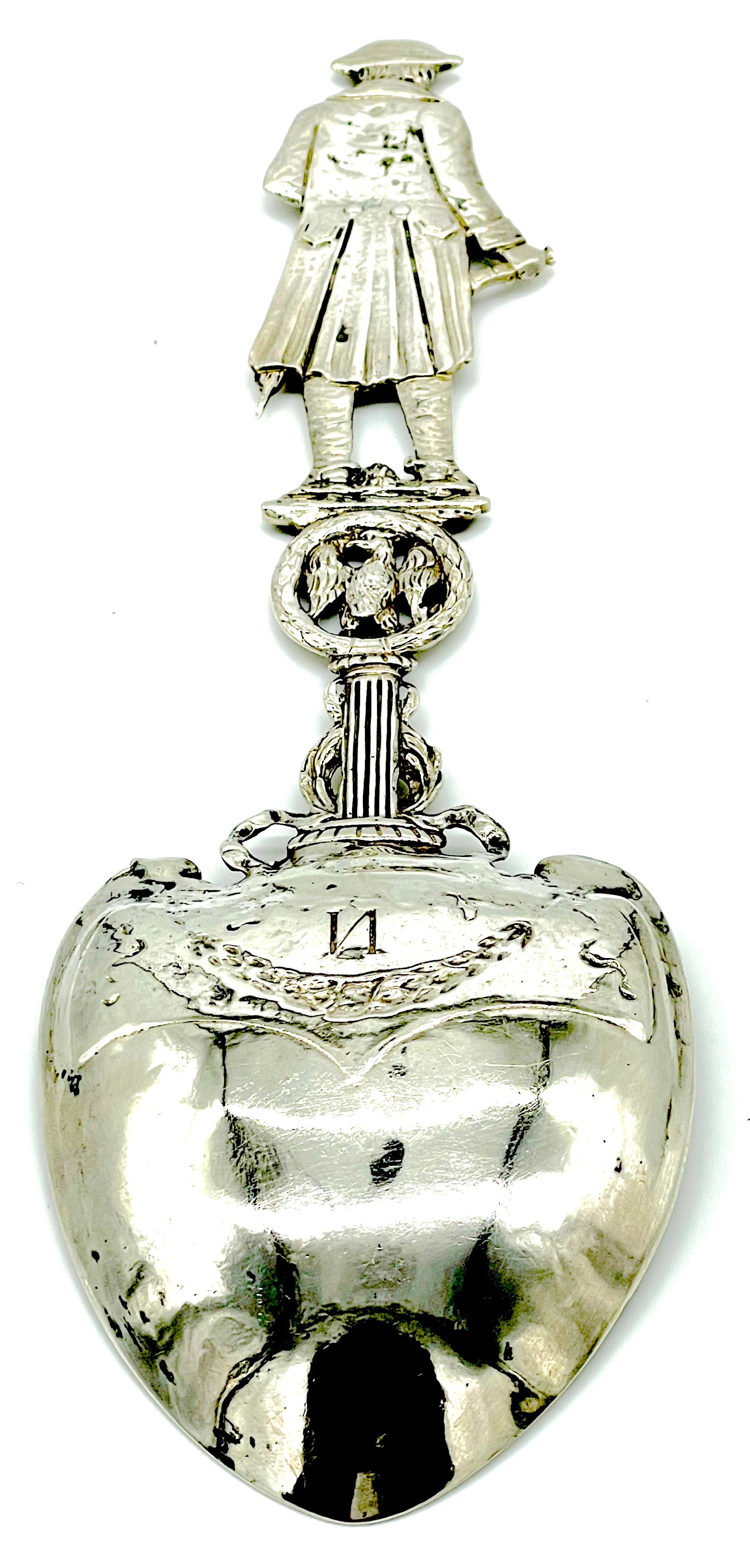 19. C.  Französisches Silber-Gedenkzeichen  Dreidimensionaler Napoleon-Porträtlöffel  im Angebot 9