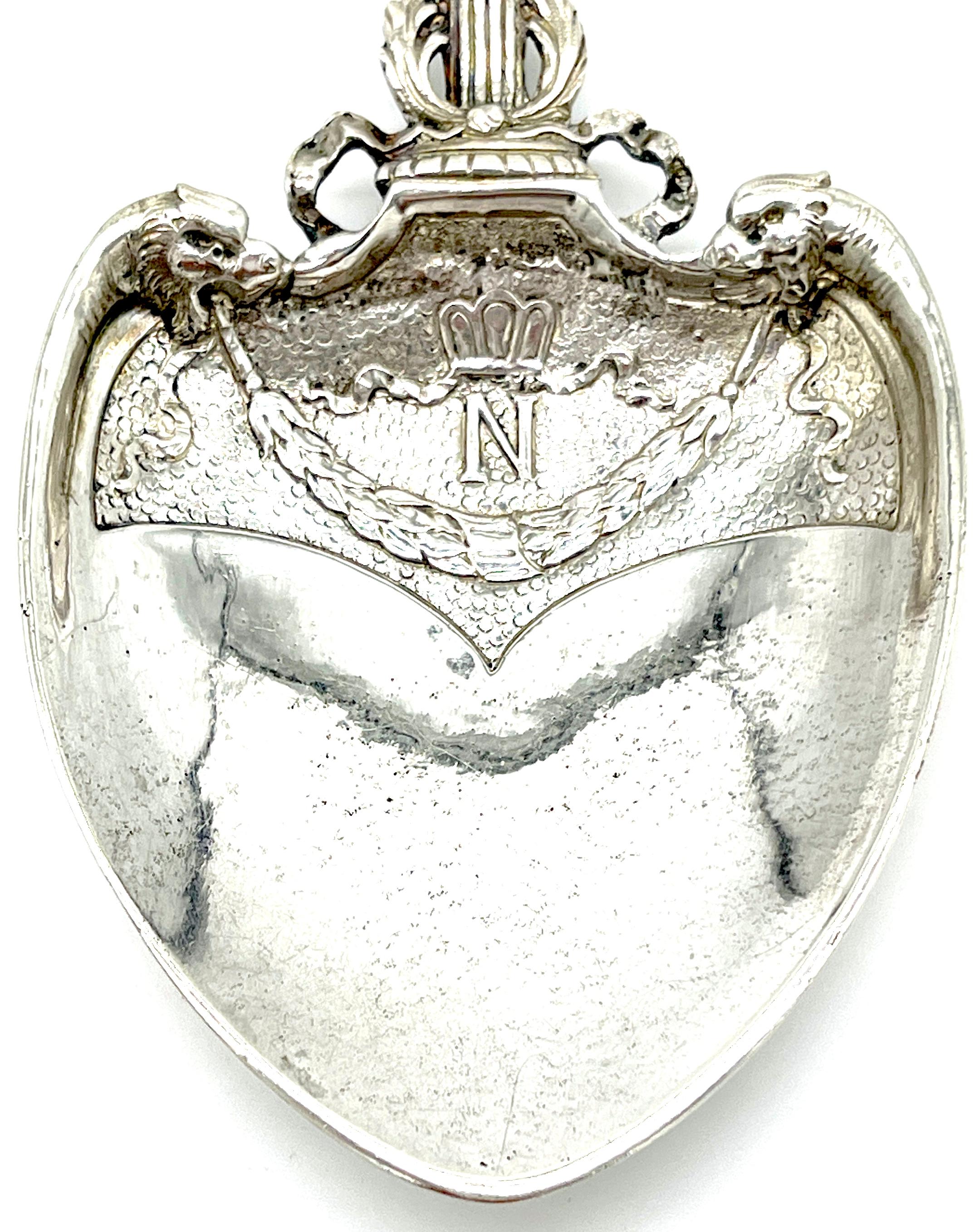 19. C.  Französisches Silber-Gedenkzeichen  Dreidimensionaler Napoleon-Porträtlöffel  im Angebot 2