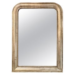 19e s. Miroir Louis Philippe à feuilles d'argent