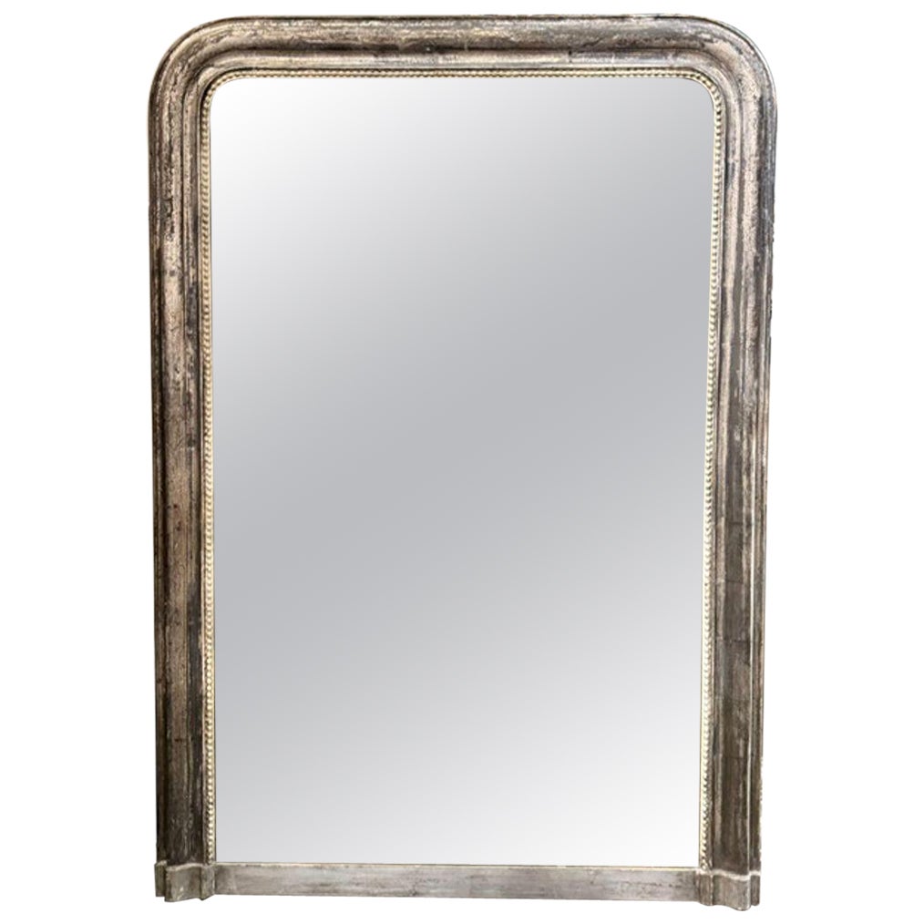 19th c. French Silver Louis Philippe Mirror For Sale