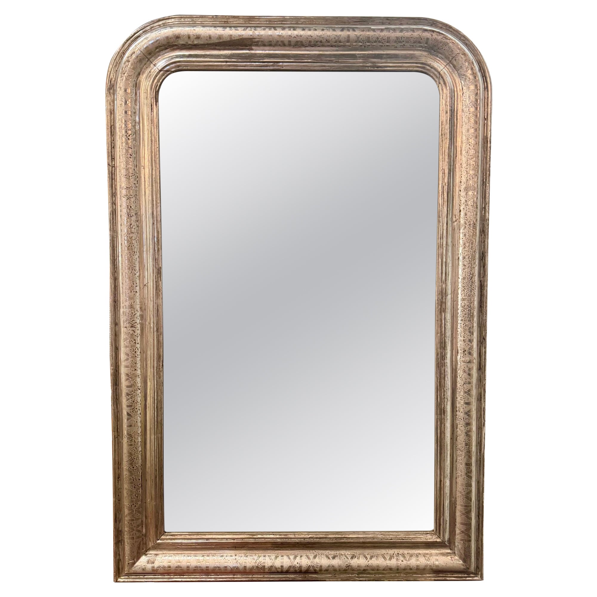 19th c. French Silver Louis Philippe Mirror For Sale