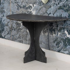 French Slate Demilune Console Table, Hand-Crafted, Circa 1890, Paris