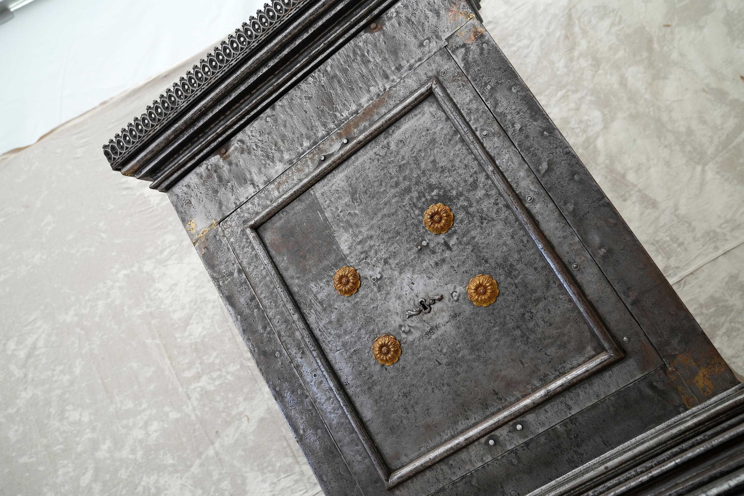 18th Century 19th C. French Steel Safe Cabinet