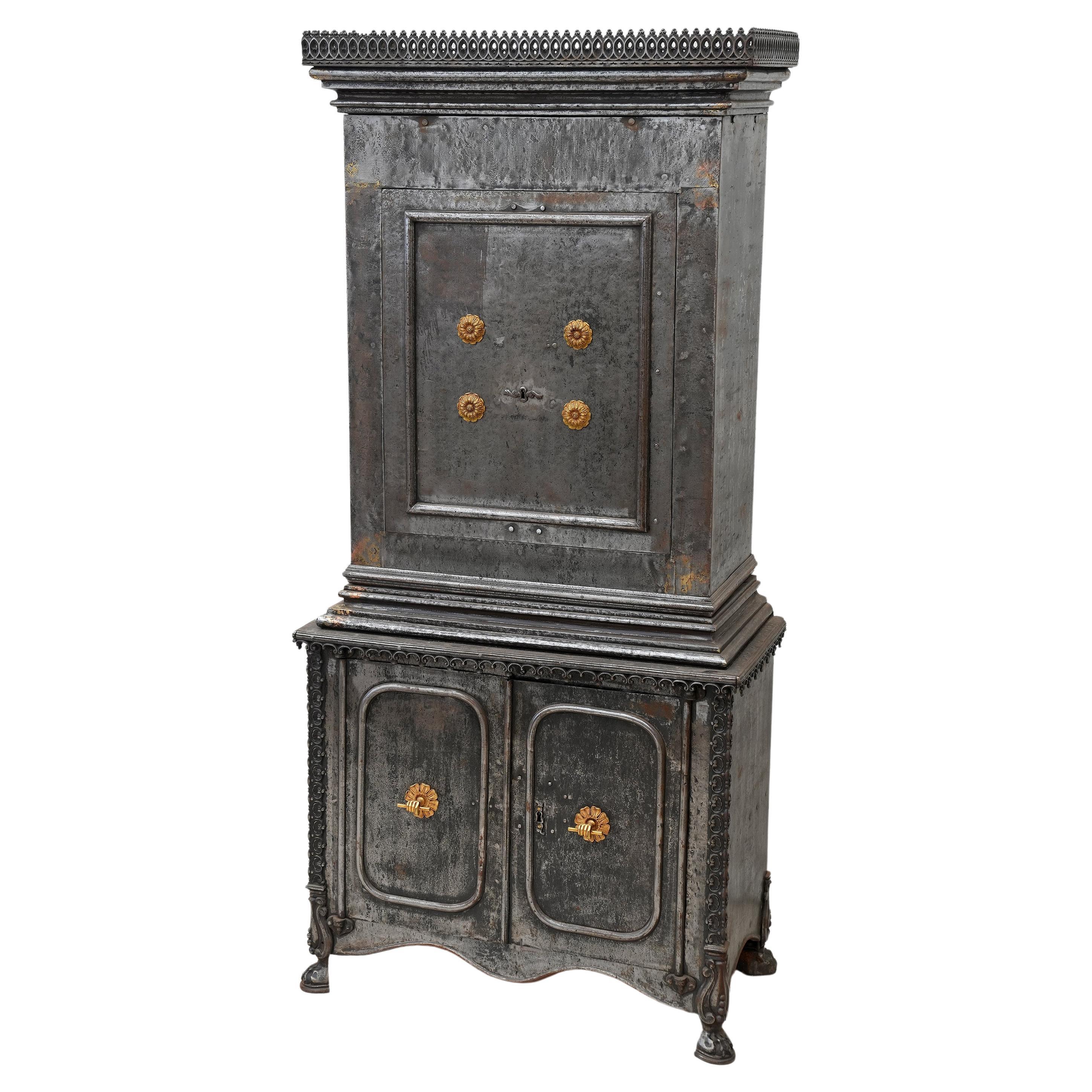 19th C. French Steel Safe Cabinet
