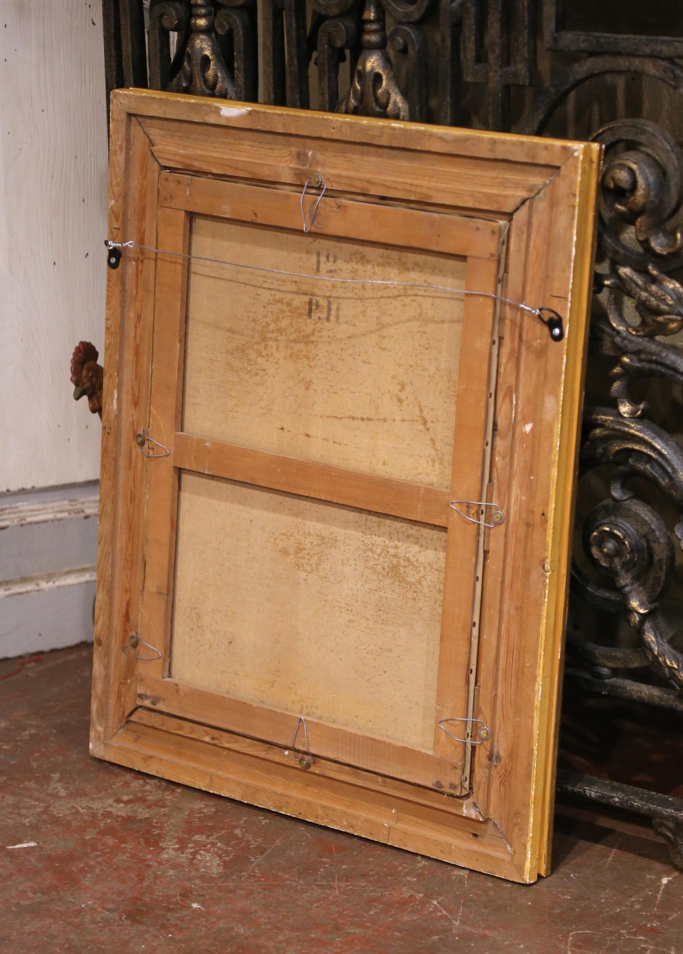 19th C. French Still Life Oil Painting of Flowers in Vase with Giltwood Frame For Sale 3