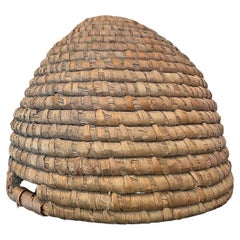 19th C French Straw Domed Bee Skep