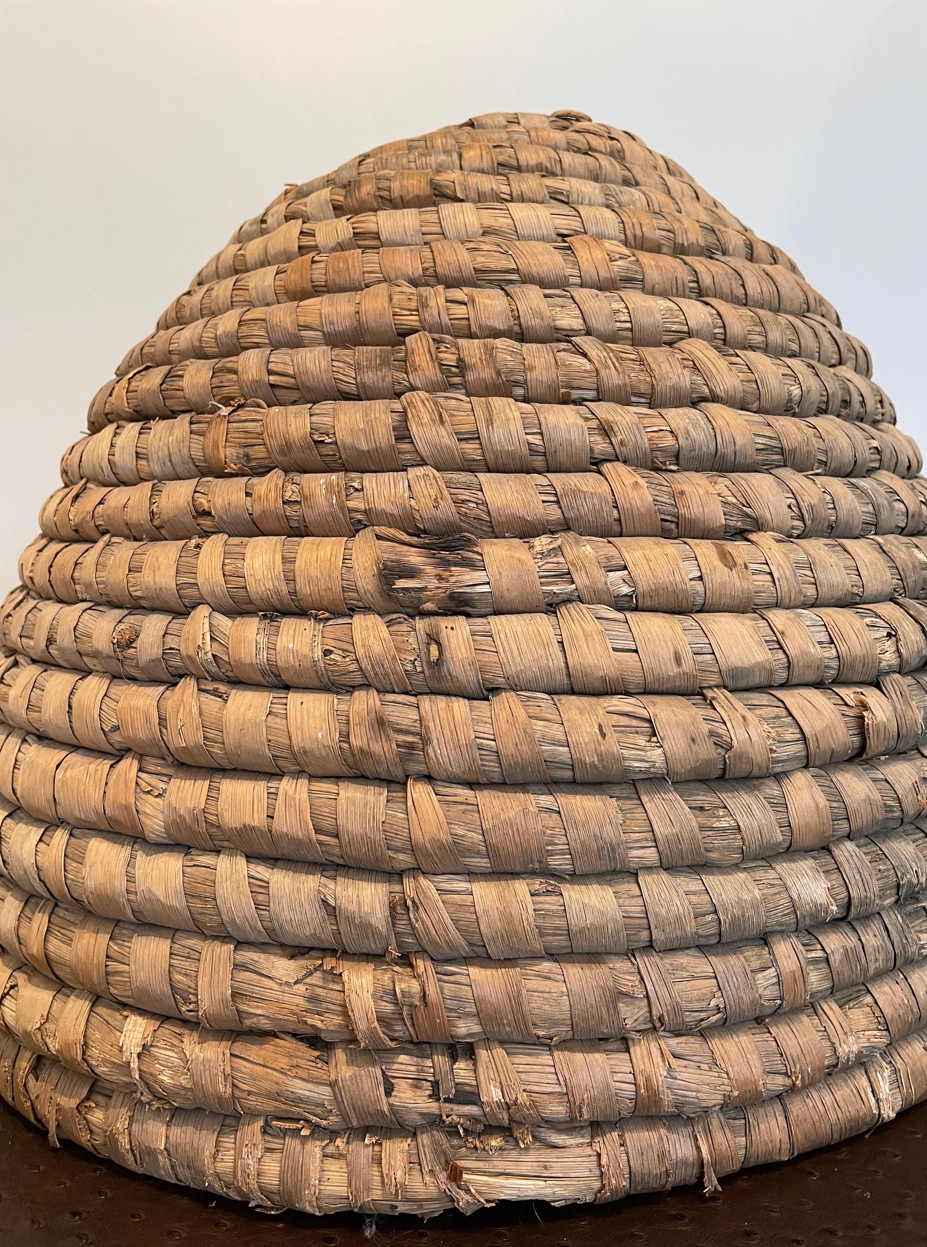 19th C French Straw Domed Bee Skep 1